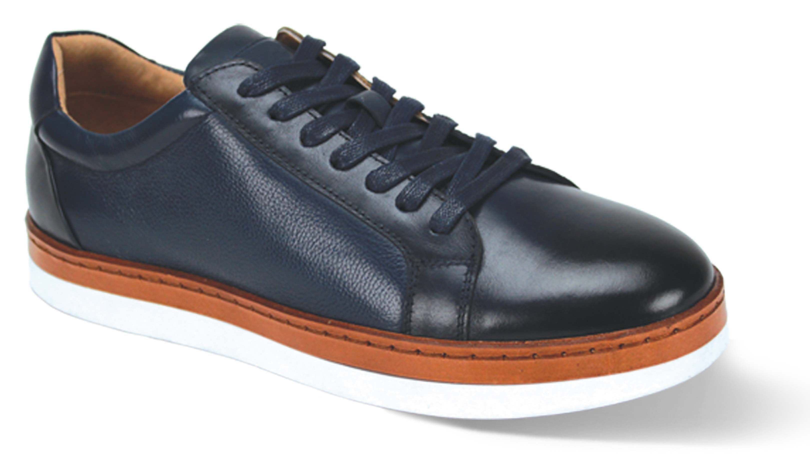 Giovanni Porter Leather Sneaker Navy