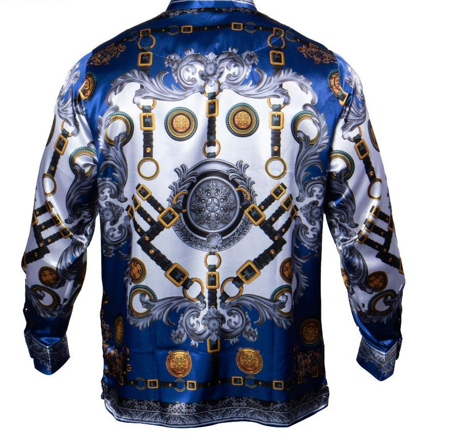 Prestige PR-353 Long Sleeve Belt Digital Print Royal