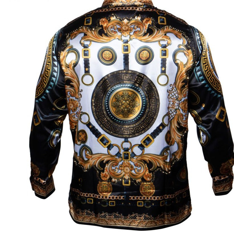 Prestige PR-355 Long Sleeve Belt Digital Print Black