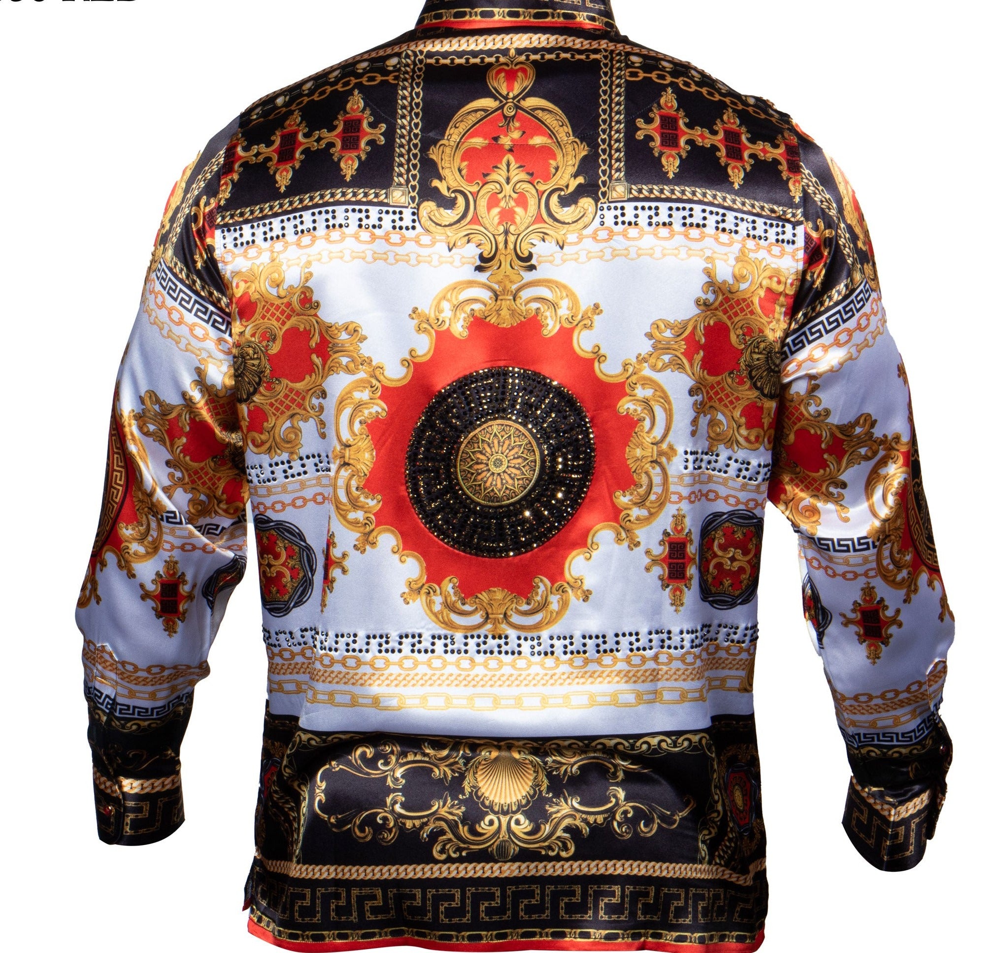 Prestige PR-356 Long Sleeve Greek Digital Print Red