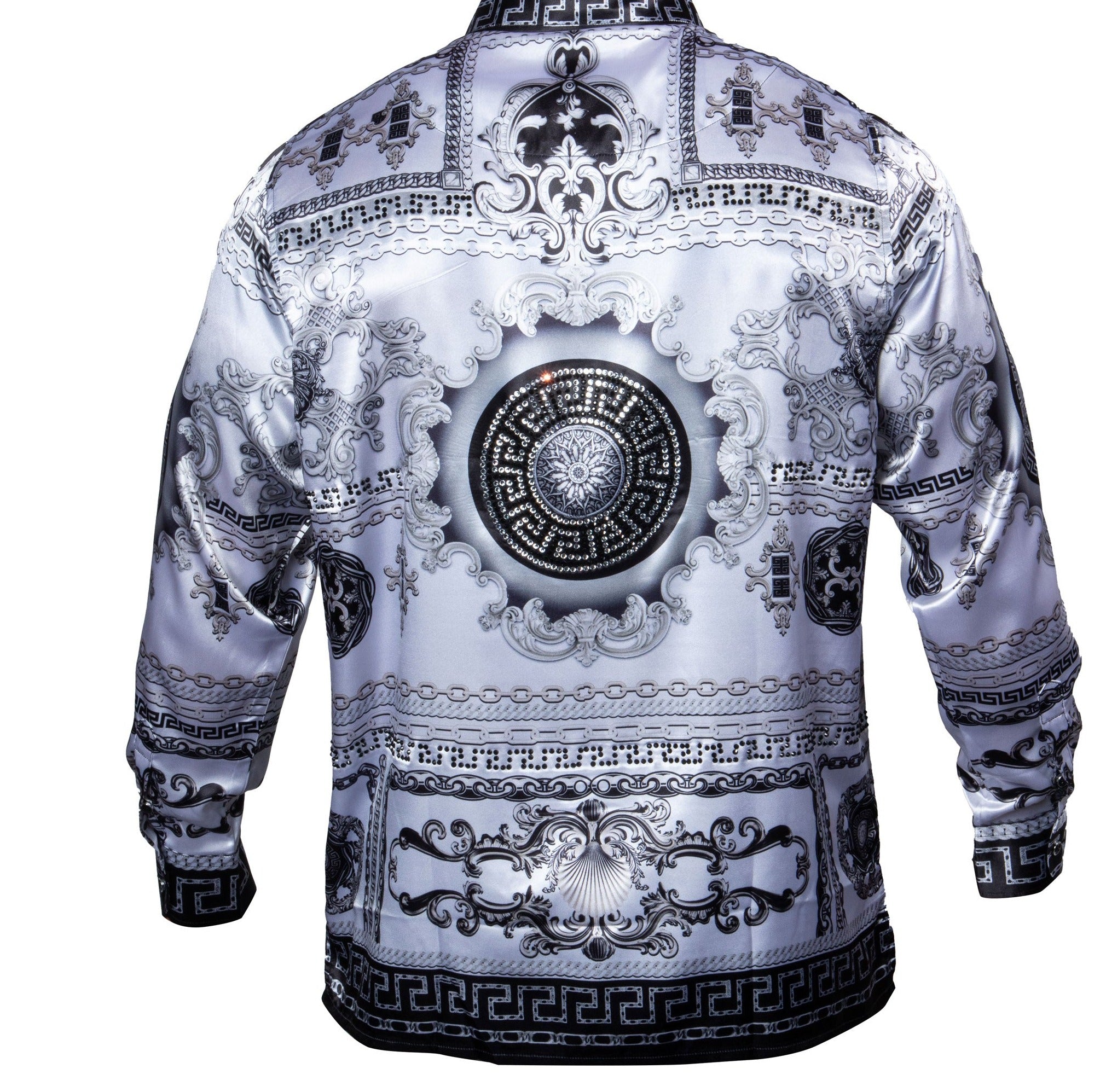 Prestige PR-356 Long Sleeve Greek Digital Print White