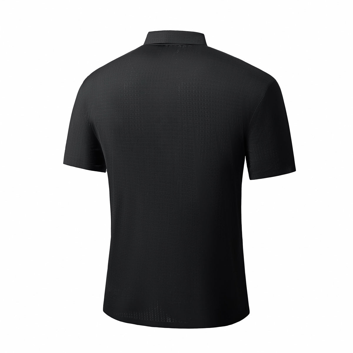 Grid Texture Stitchless Polo BLACK