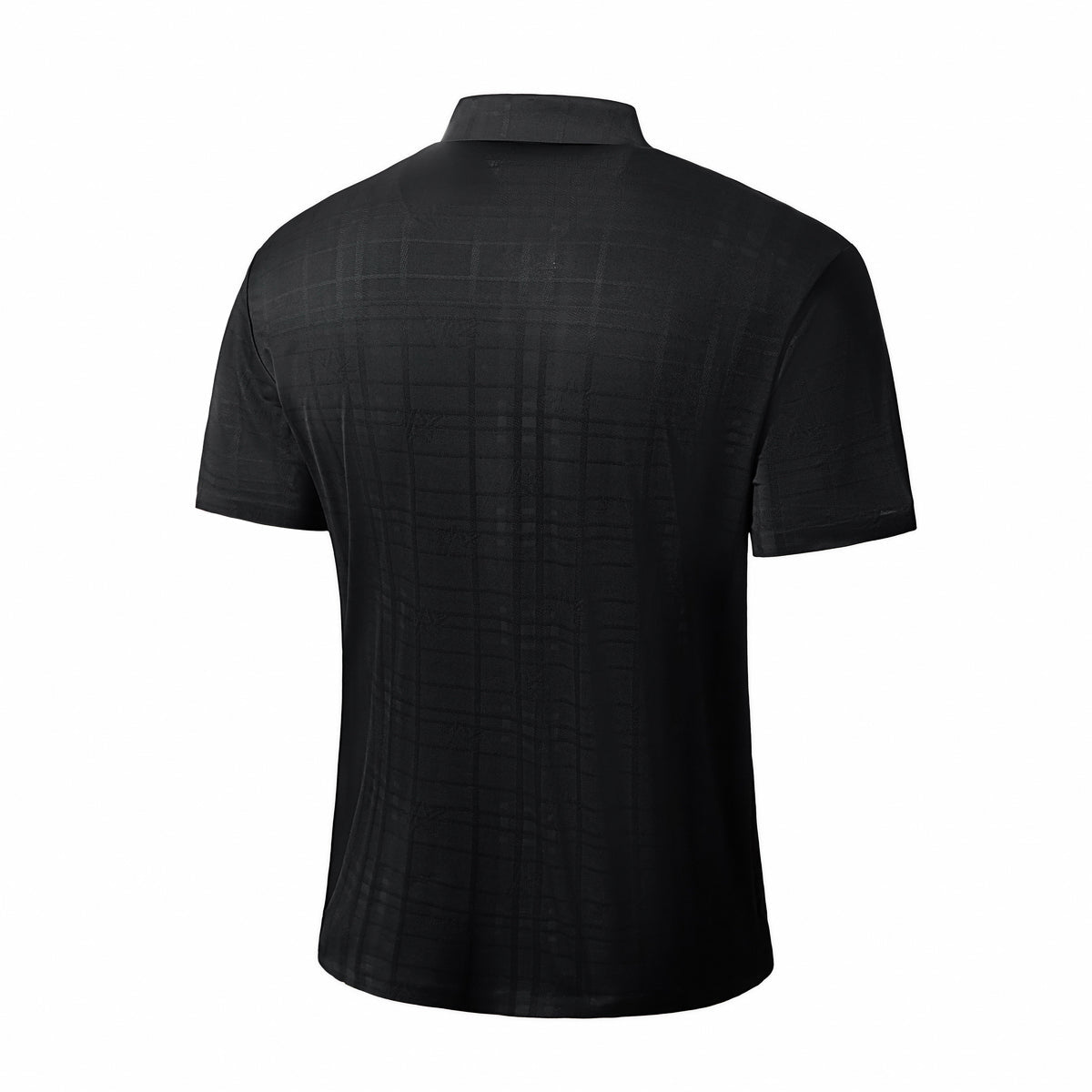 Shadow Plaid Stitchless Men's Polo Black