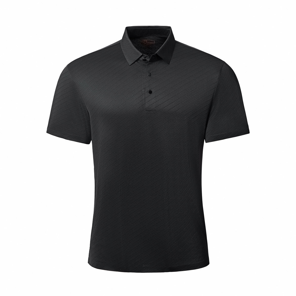 Diagonal Texture Stitchless Men's Polo Black