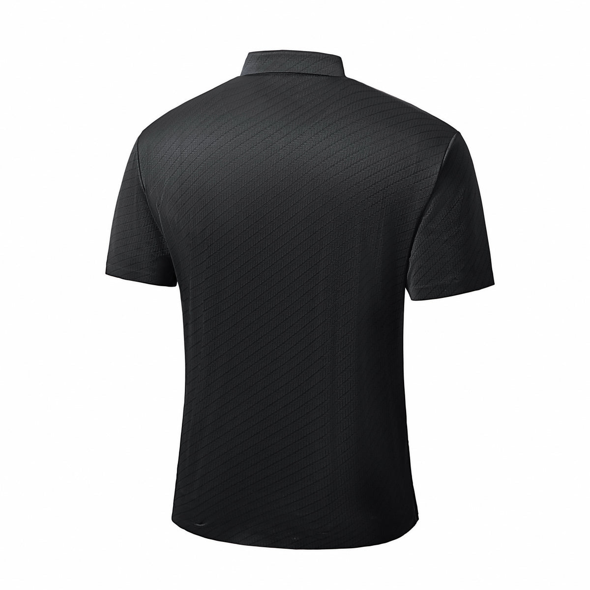 Diagonal Texture Stitchless Men's Polo Black