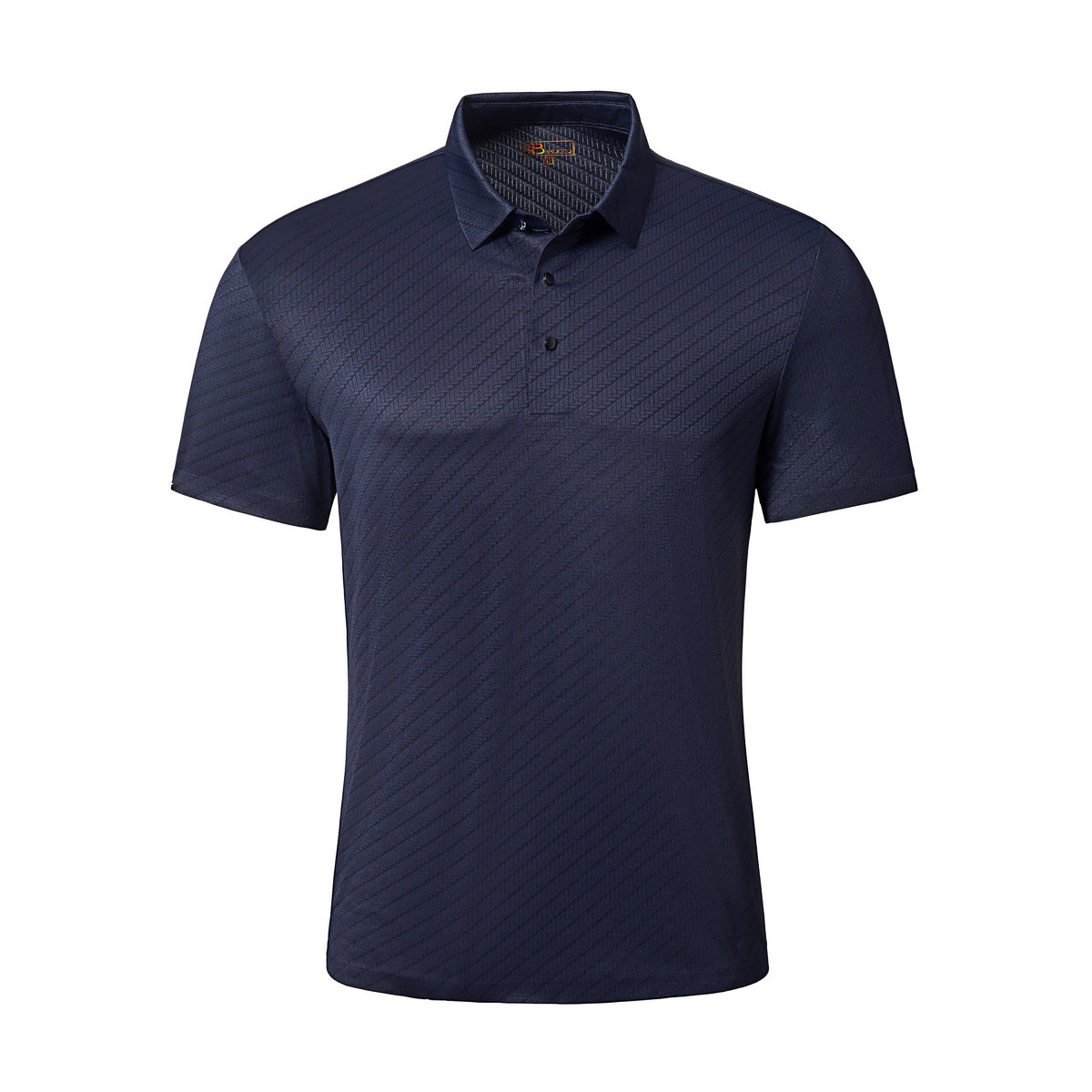 Diagonal Texture Stitchless Men's Polo Navy