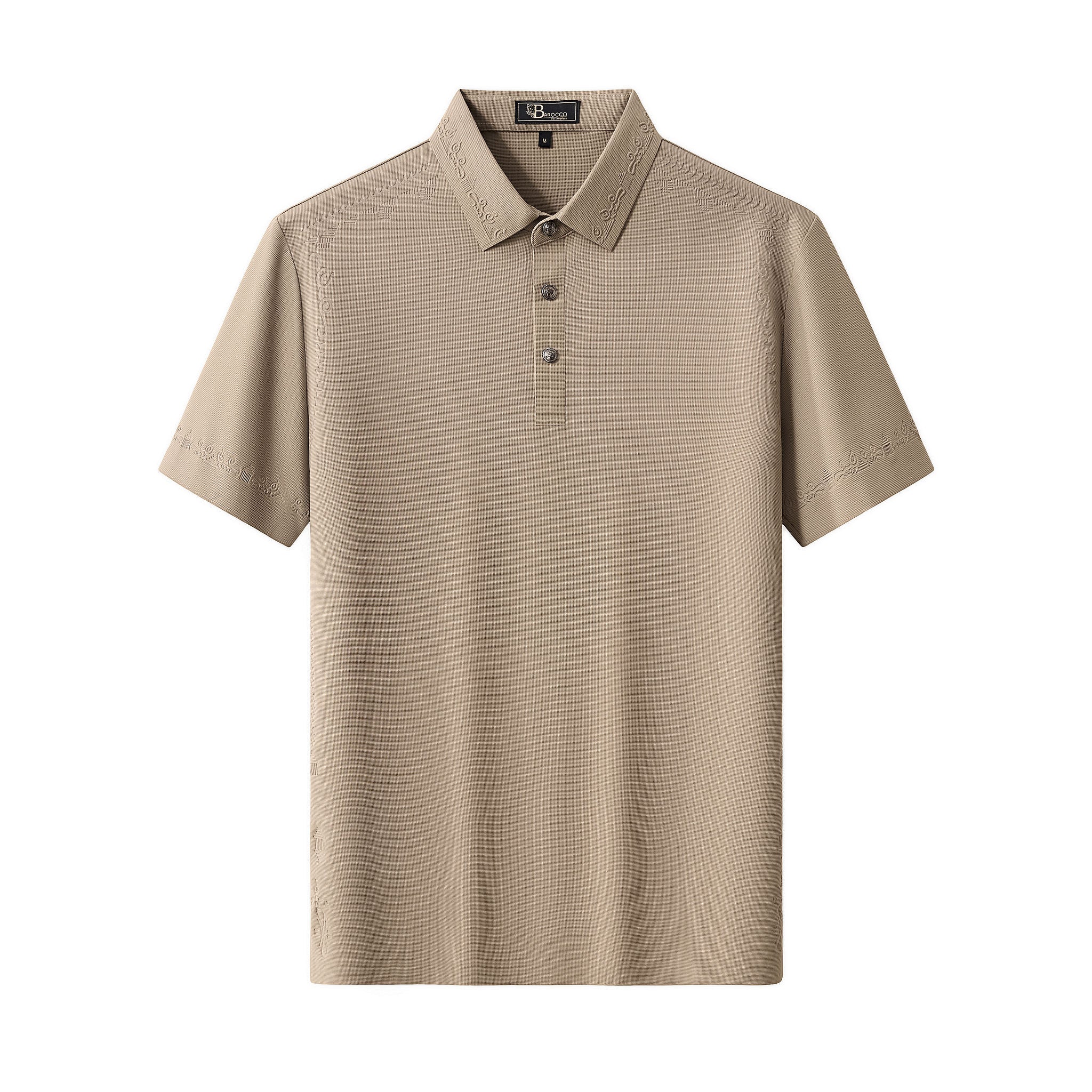 Ornate Trim Polo KHAKI