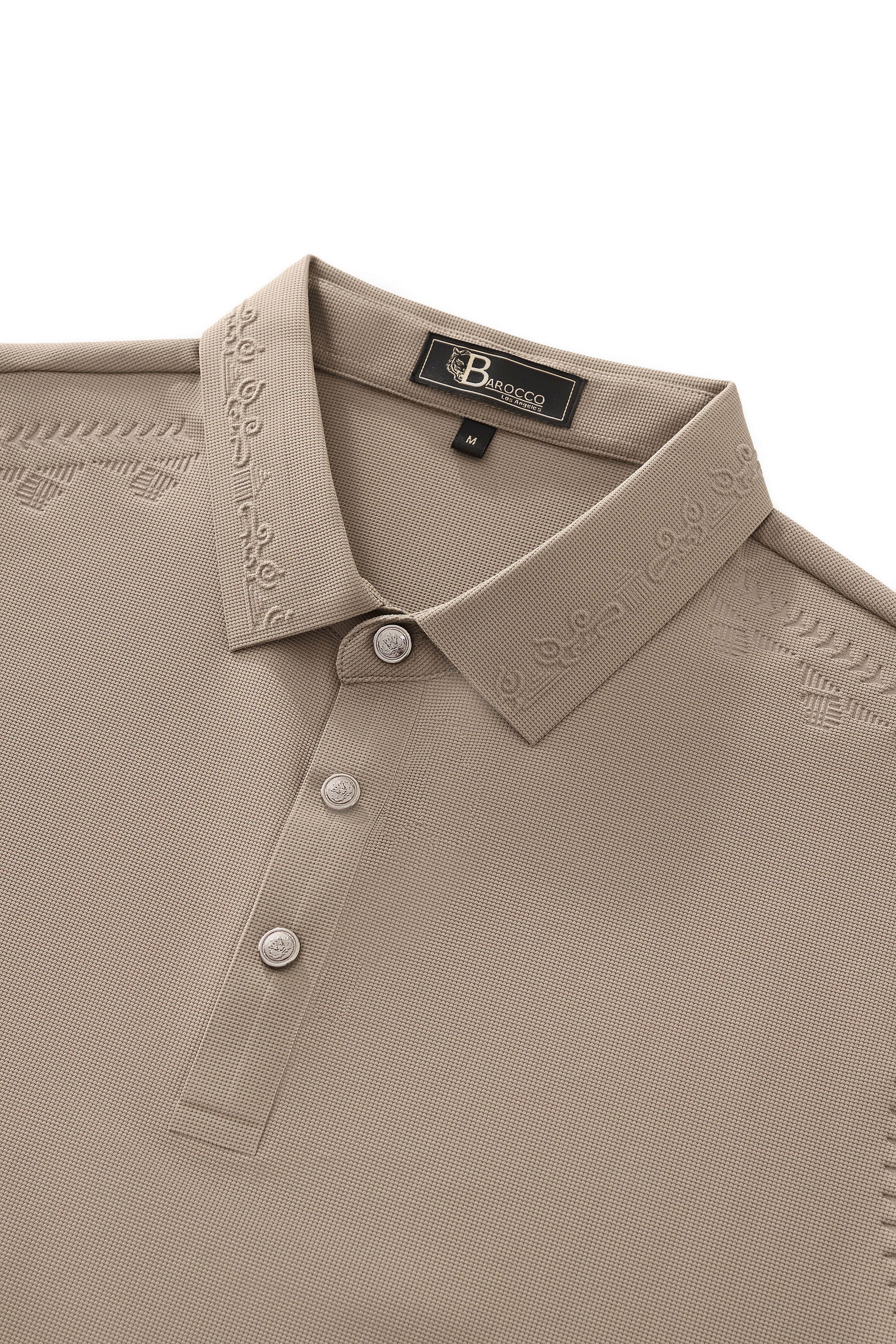 Ornate Trim Polo KHAKI