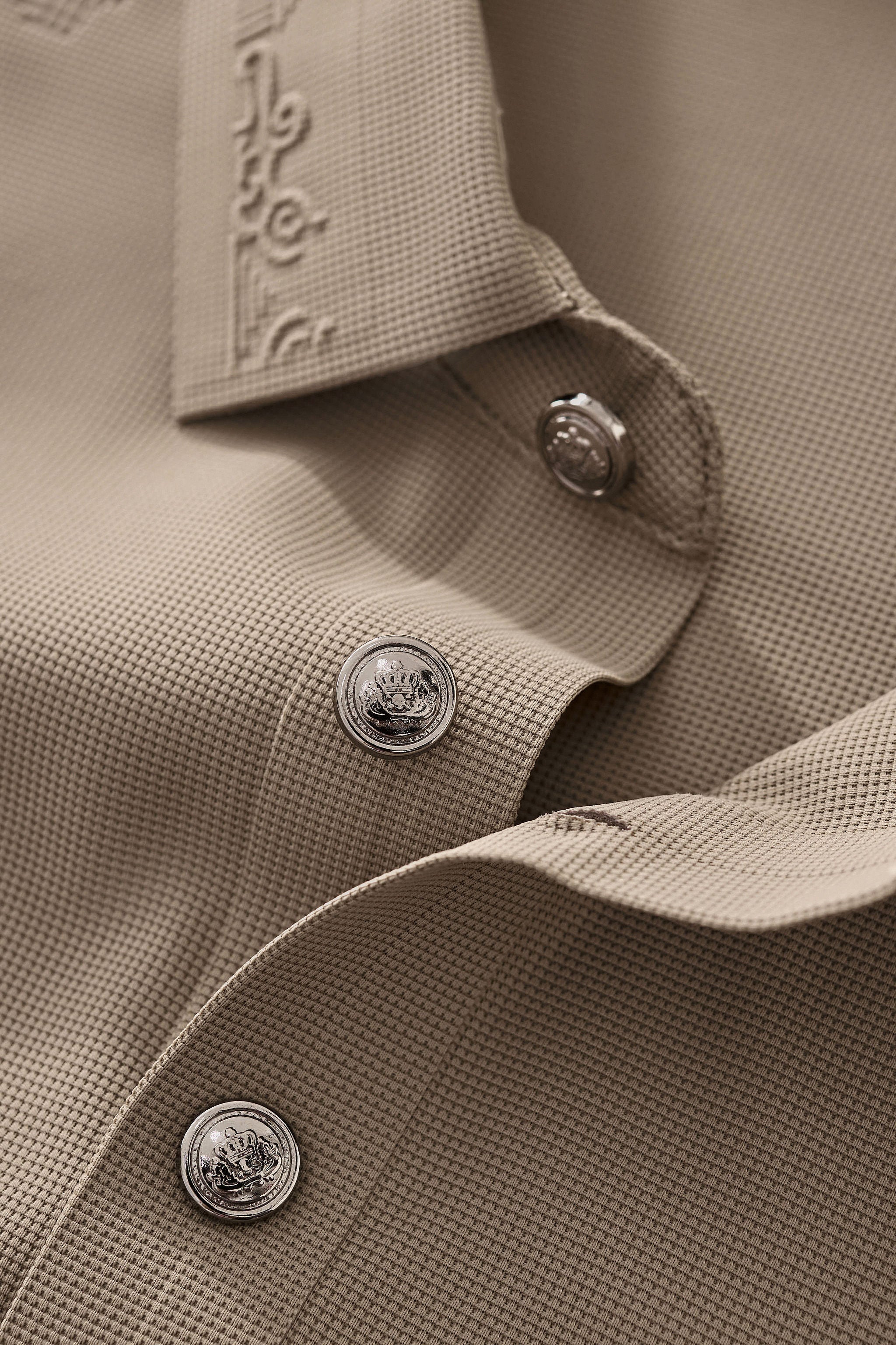 Ornate Trim Polo KHAKI