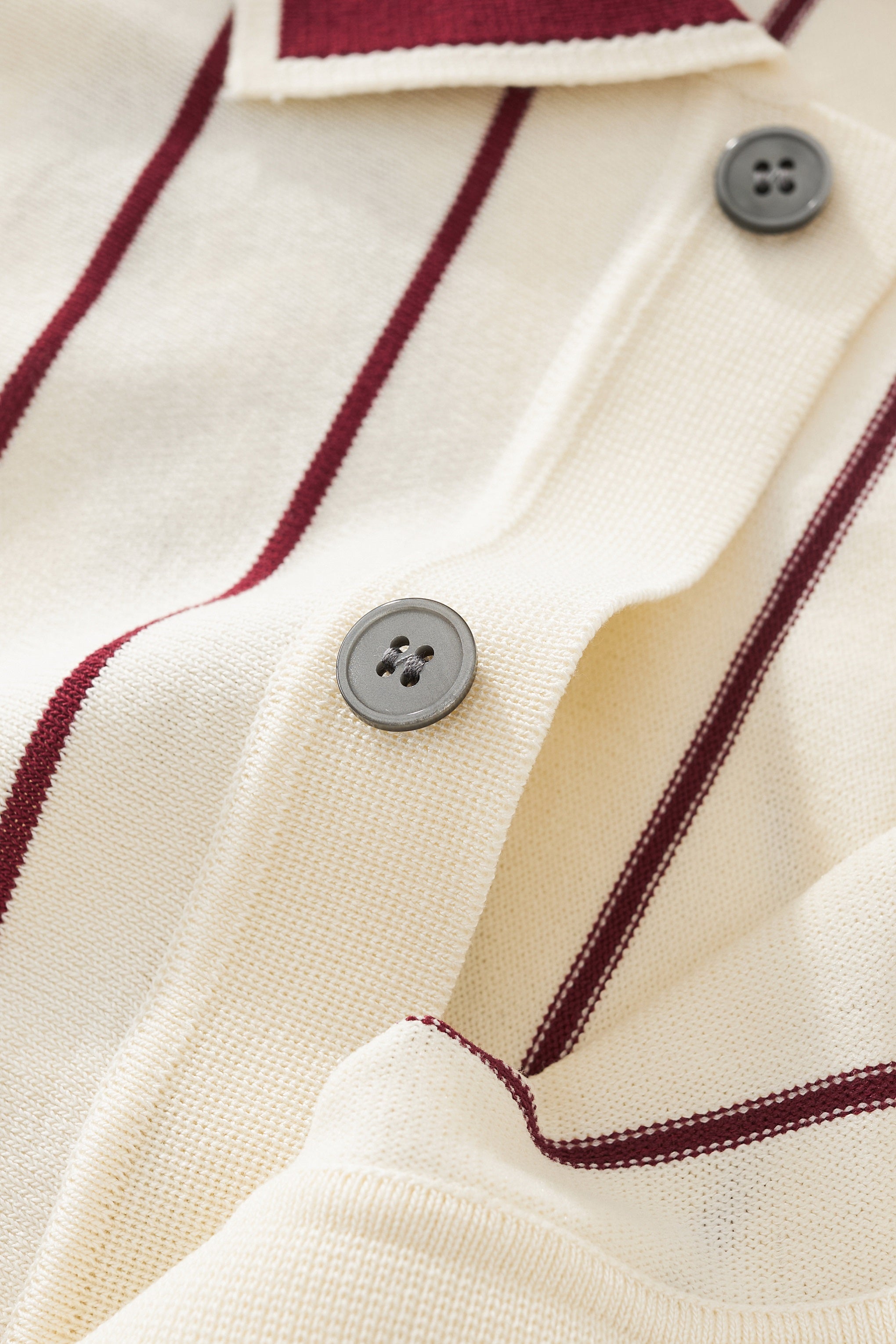 ModStripe Knit Shirt IVORY/WINE