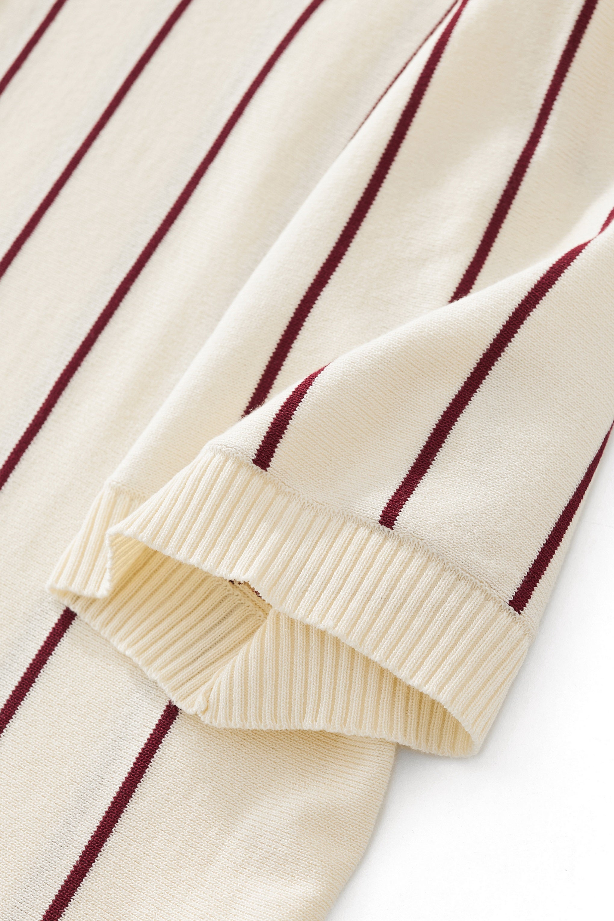 ModStripe Knit Shirt IVORY/WINE
