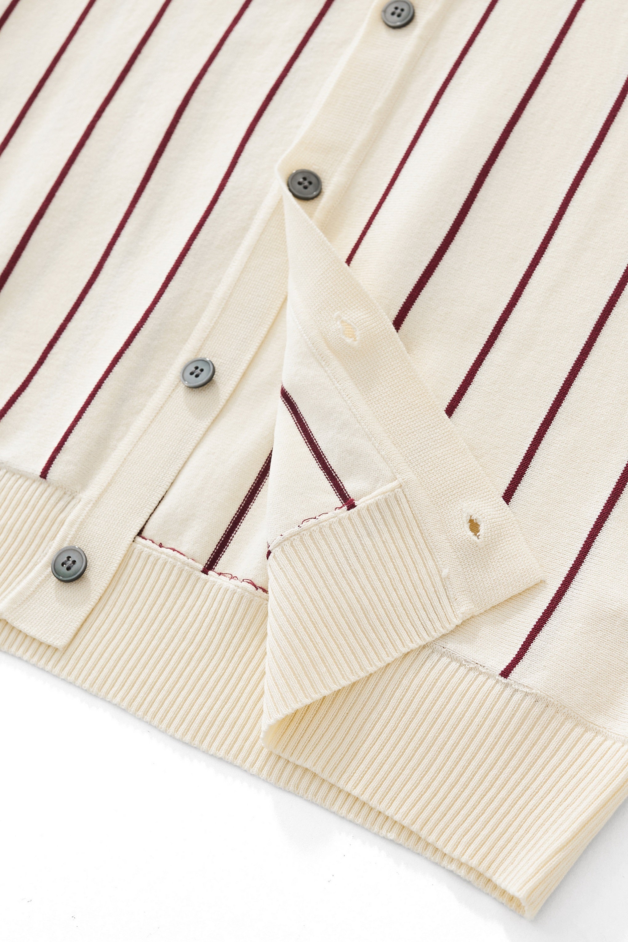 ModStripe Knit Shirt IVORY/WINE