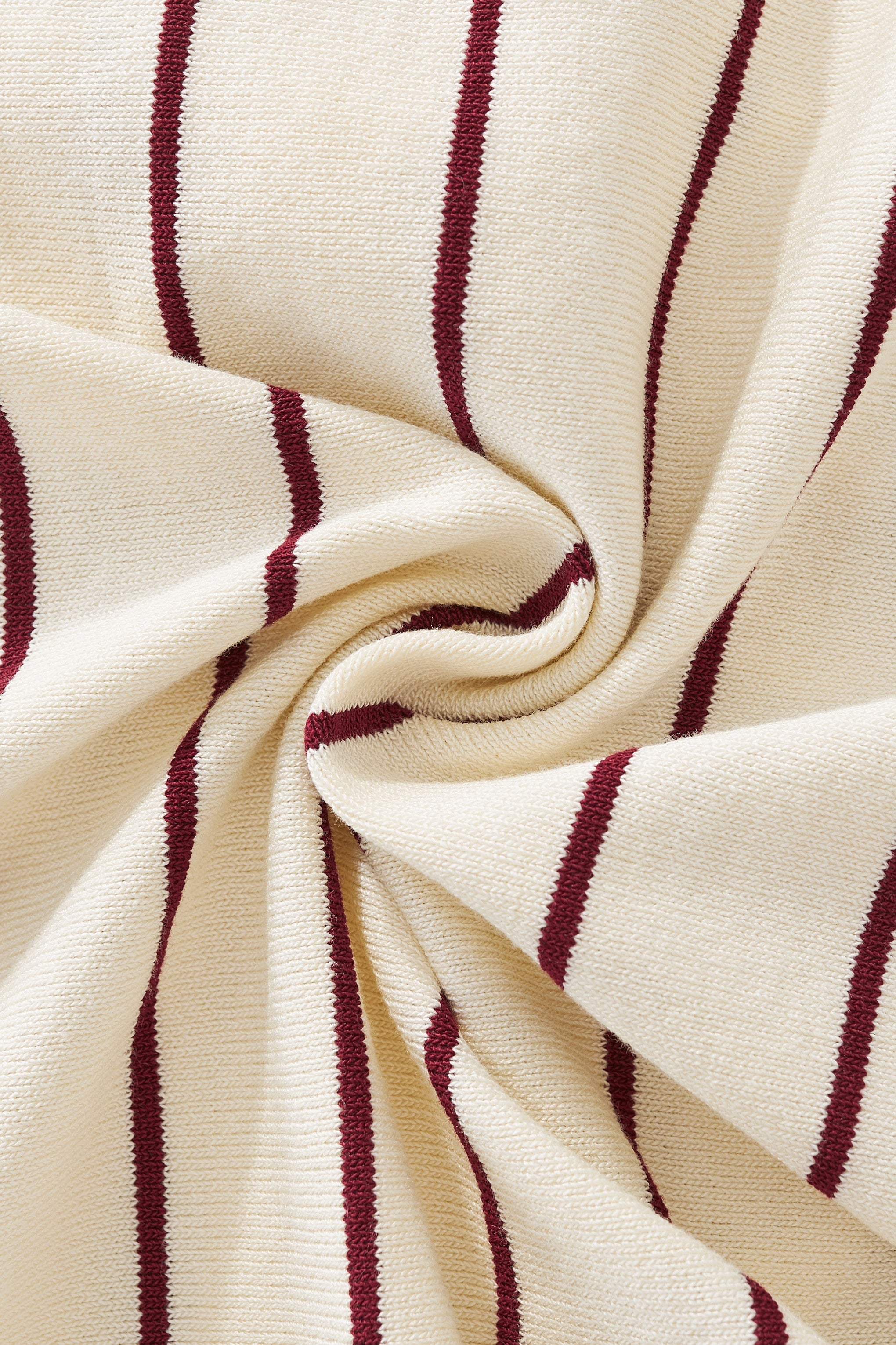 ModStripe Knit Shirt IVORY/WINE