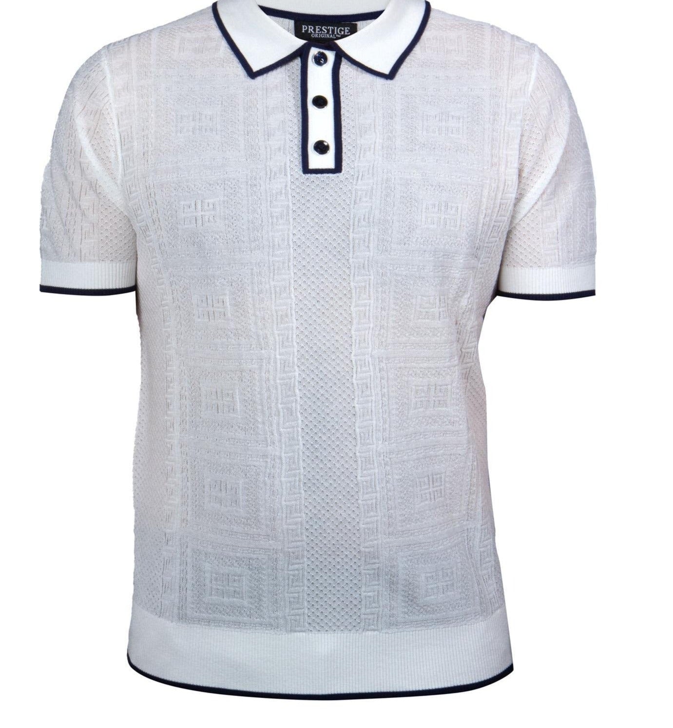 Prestige CMK-320 Short Sleeve Polo White/Blue