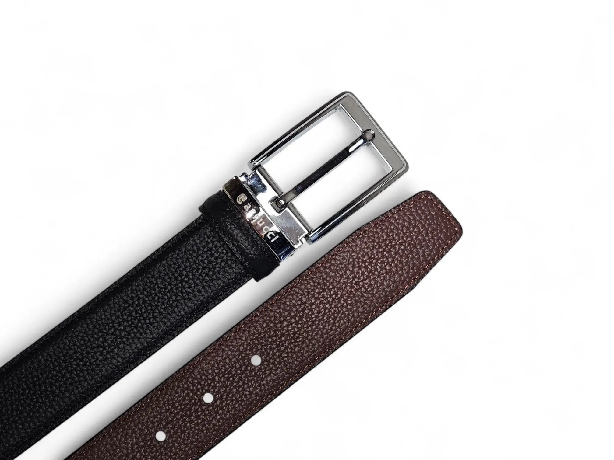 Reversible Belt in Pebble Leather