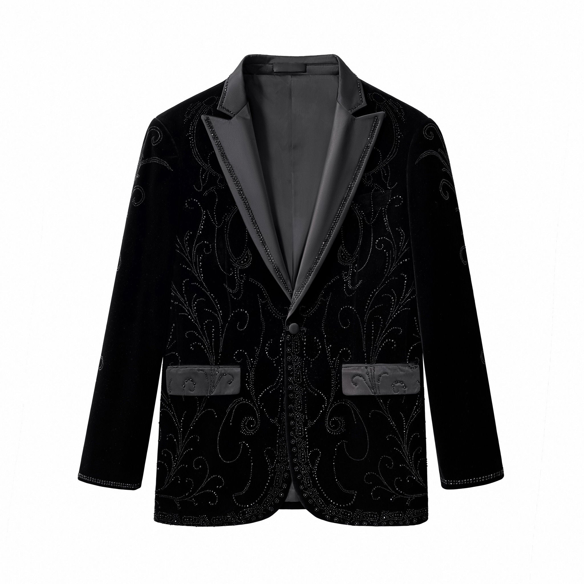 Valent Noir Velvet Blazer BLACK