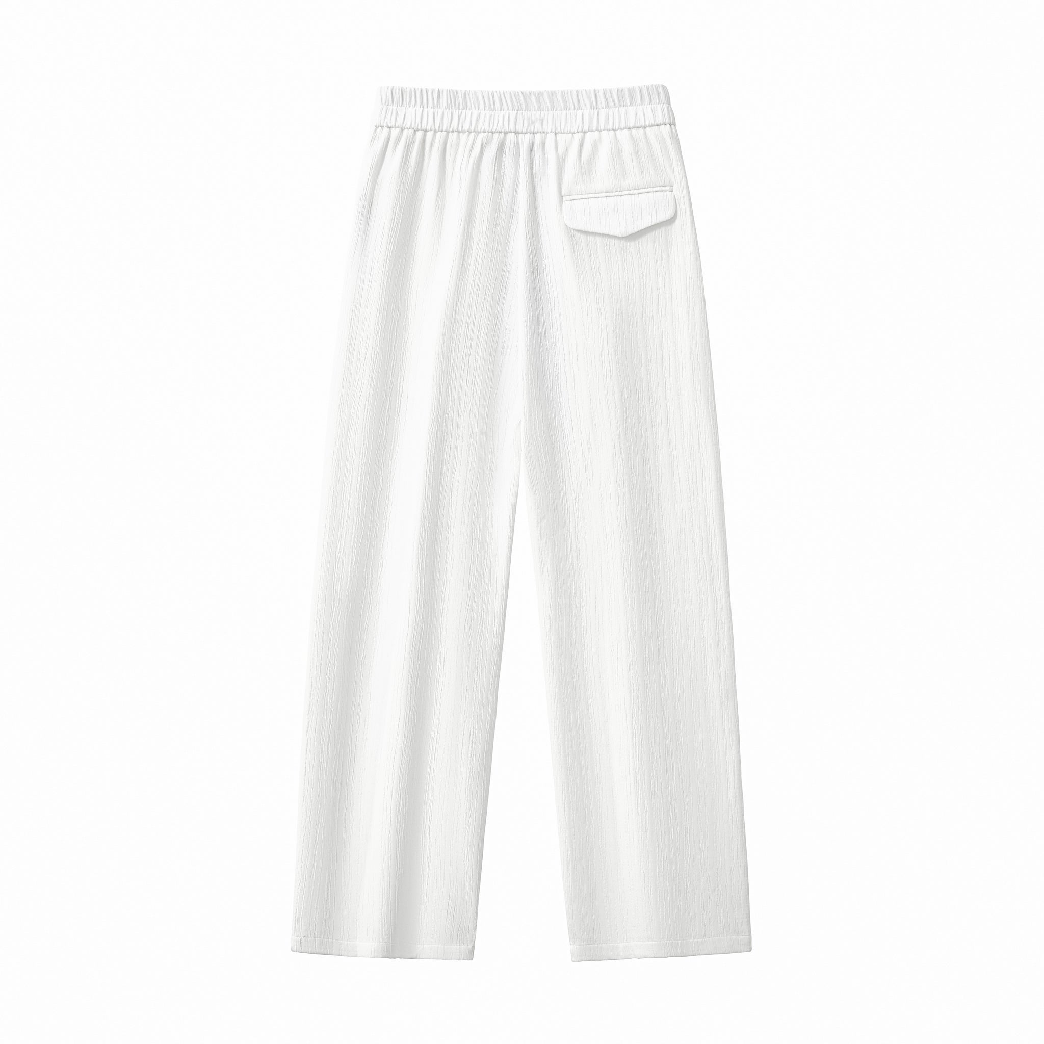 Crinkle Texture Shirt & Pant Set WHITE