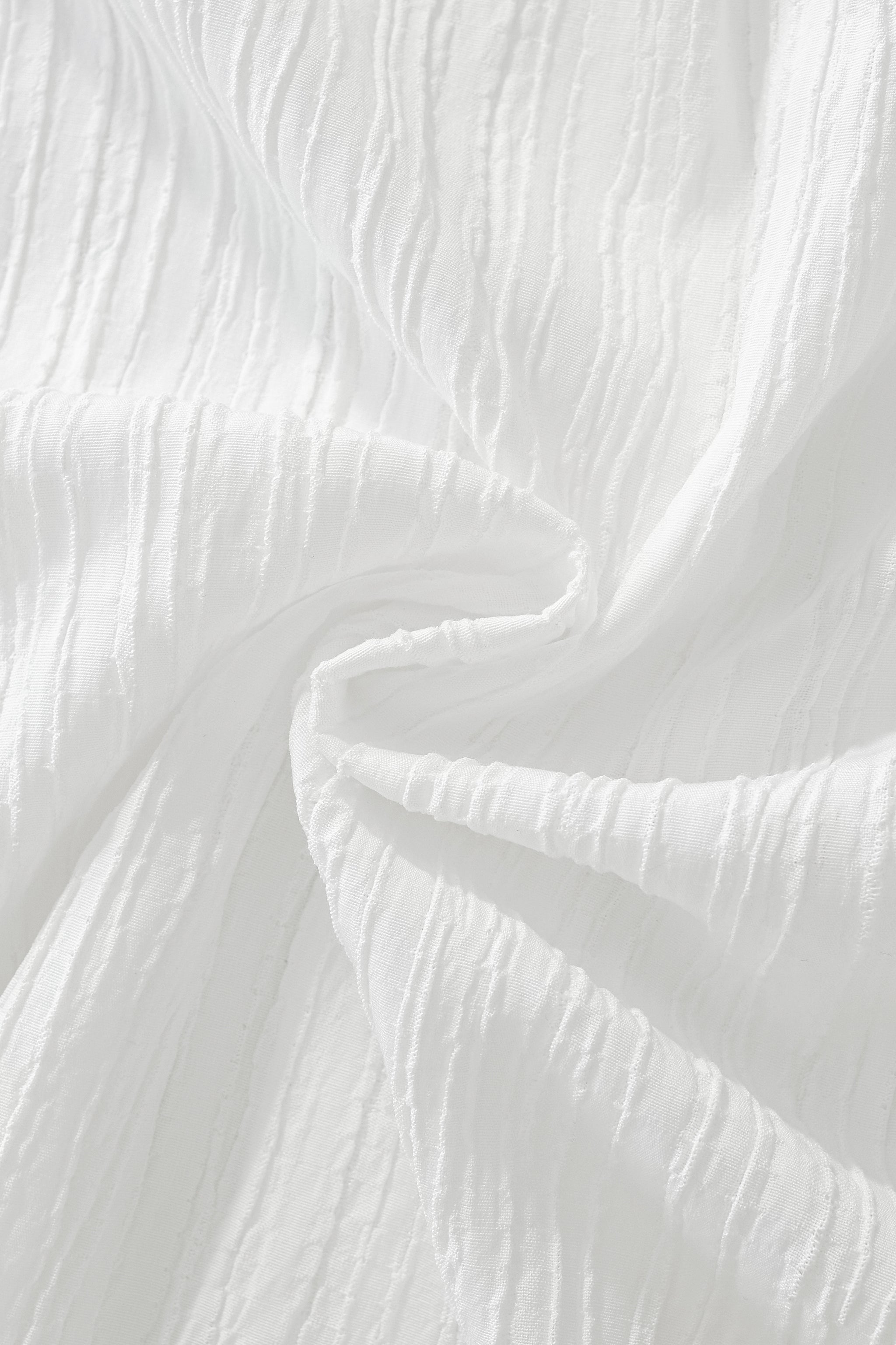 Crinkle Texture Shirt & Pant Set WHITE