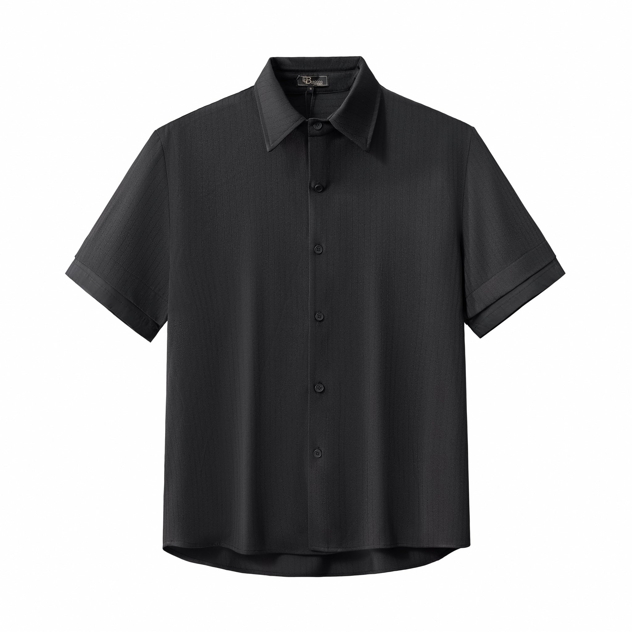 Flow Set – Textured Short Sleeve Shirt & Pant BLACK