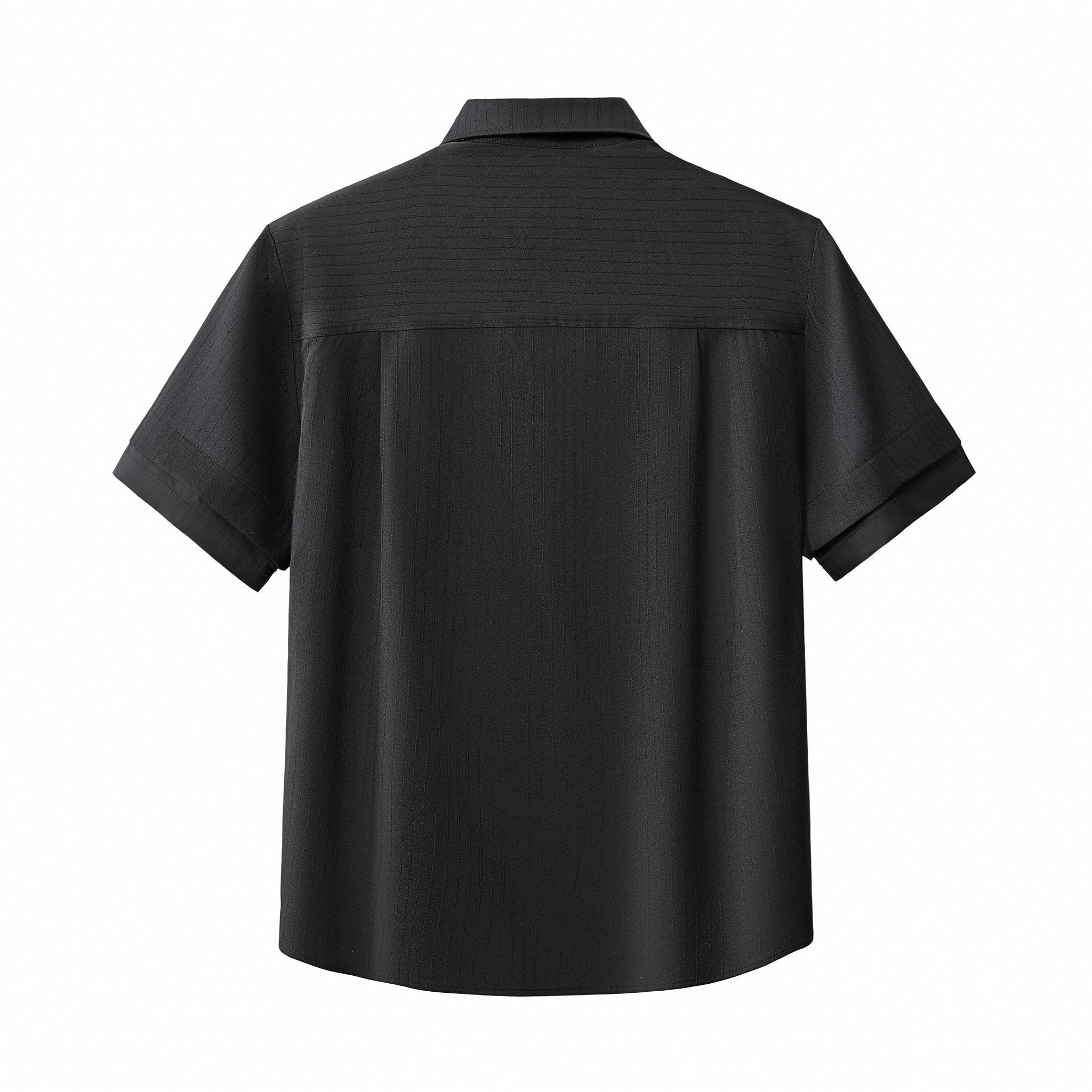 Flow Set – Textured Short Sleeve Shirt & Pant BLACK