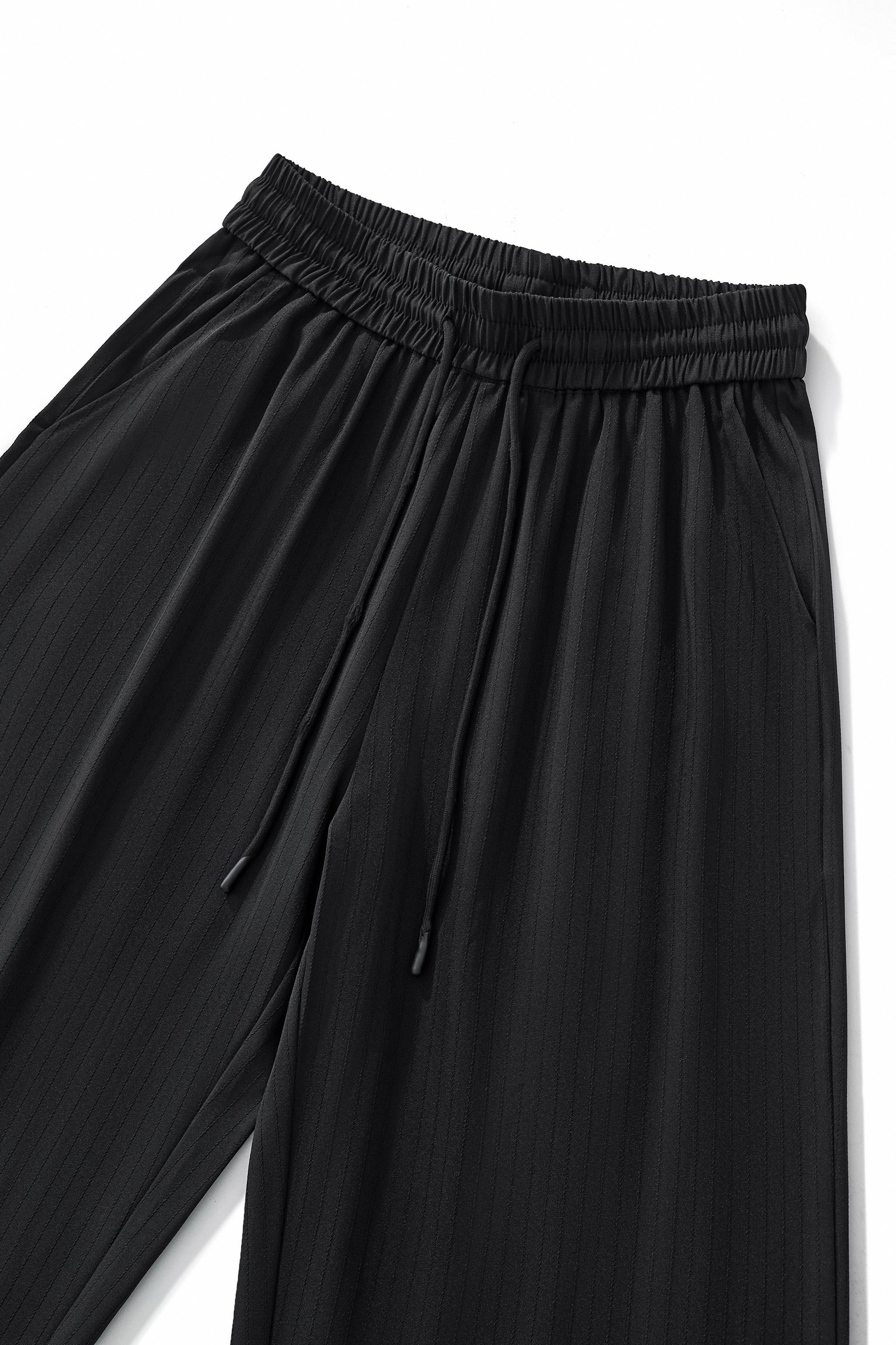 Flow Set – Textured Short Sleeve Shirt & Pant BLACK