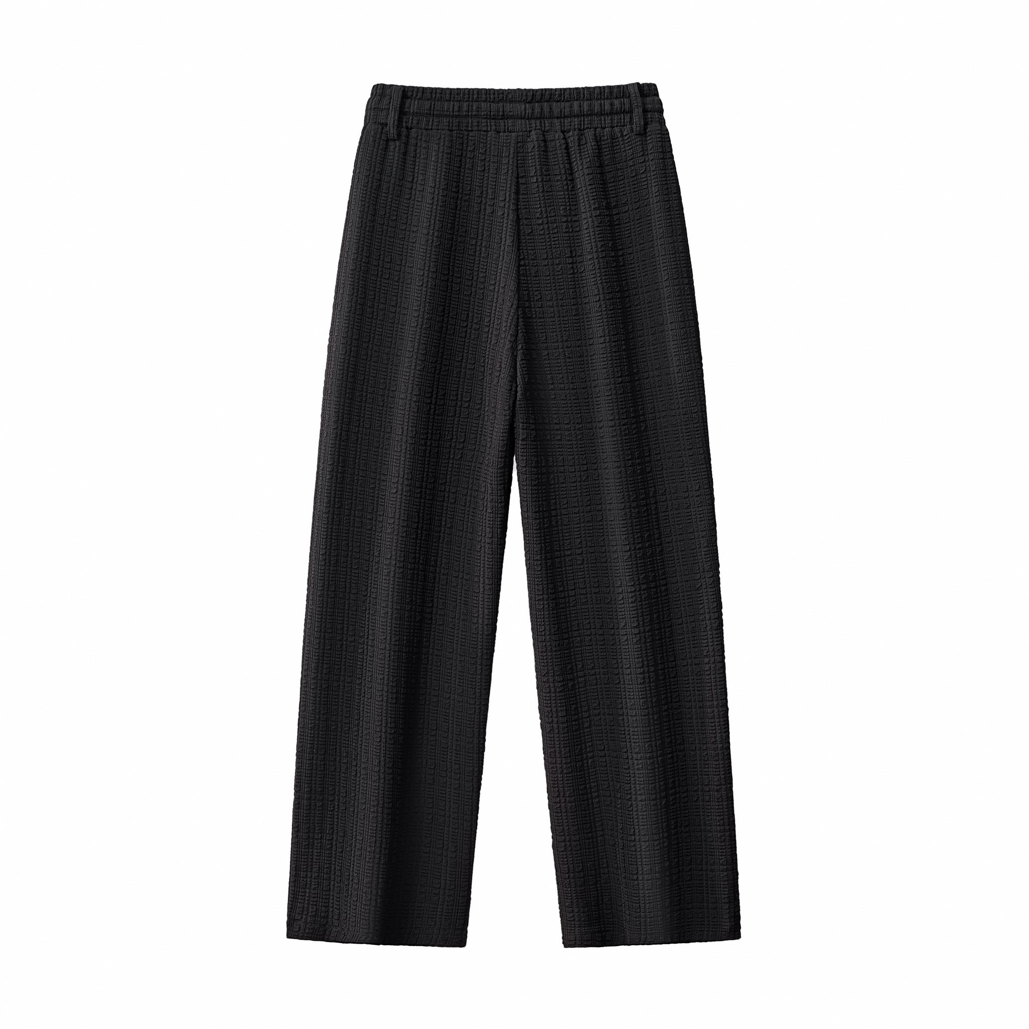 Loft Set – Textured Short Sleeve Shirt & Pant BLACK