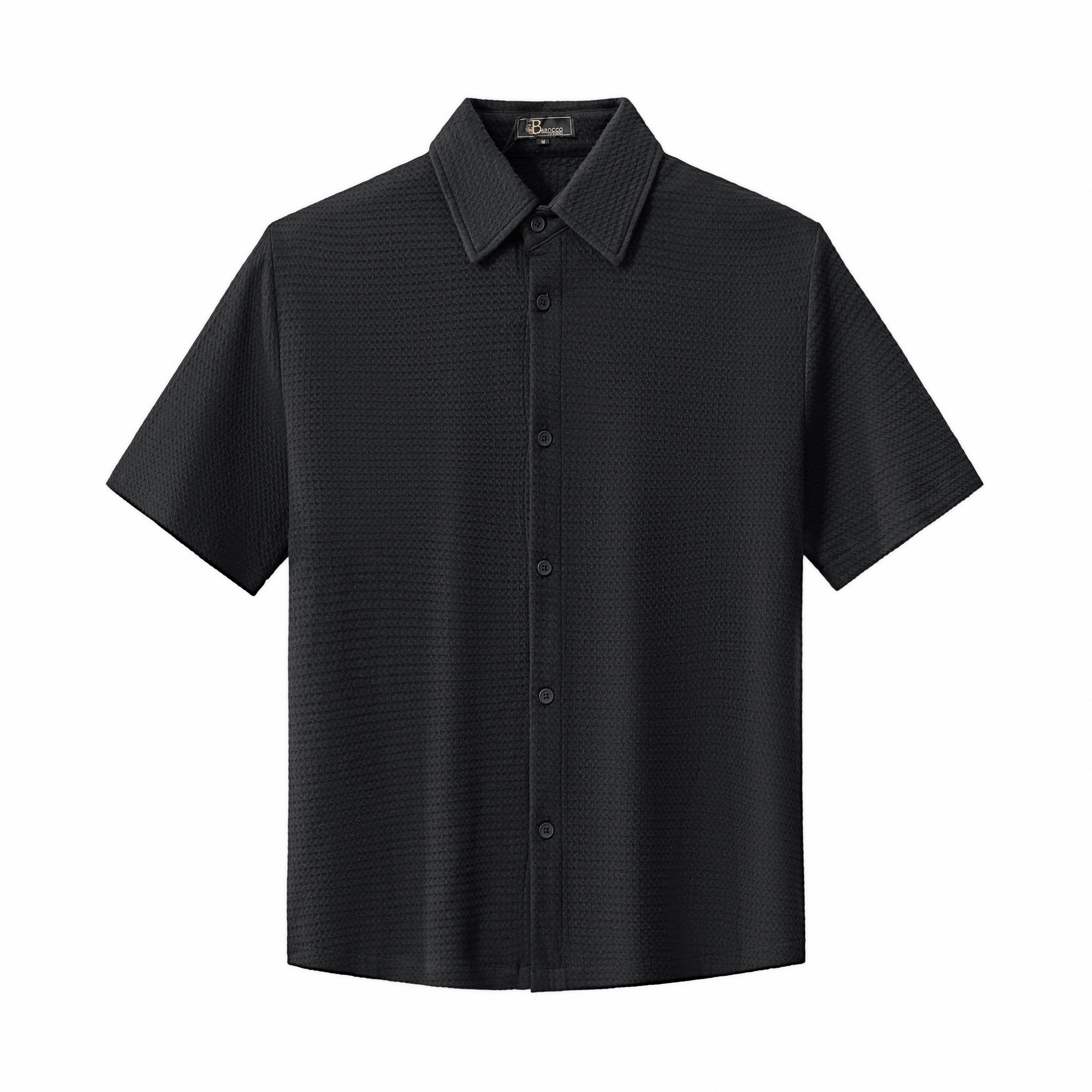 Vista Set – Waffle Textured Shirt & Pant BLACK