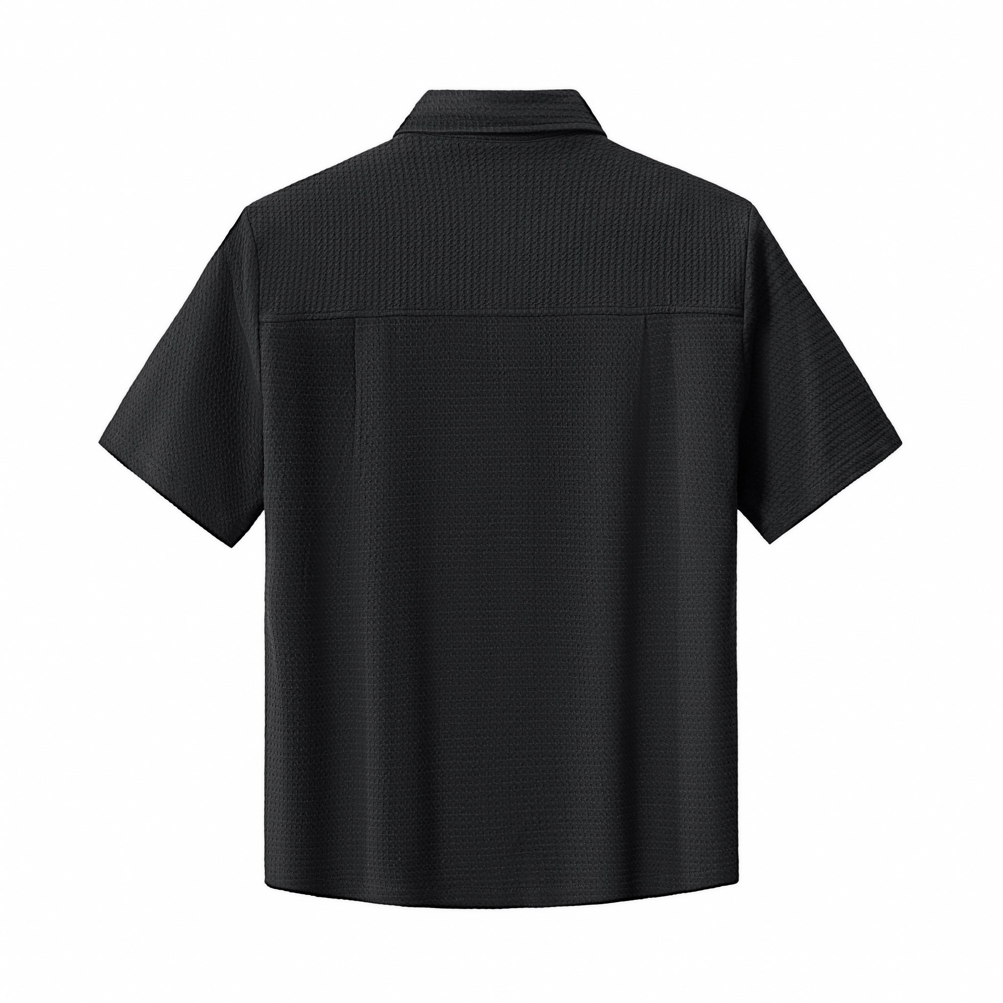 Vista Set – Waffle Textured Shirt & Pant BLACK