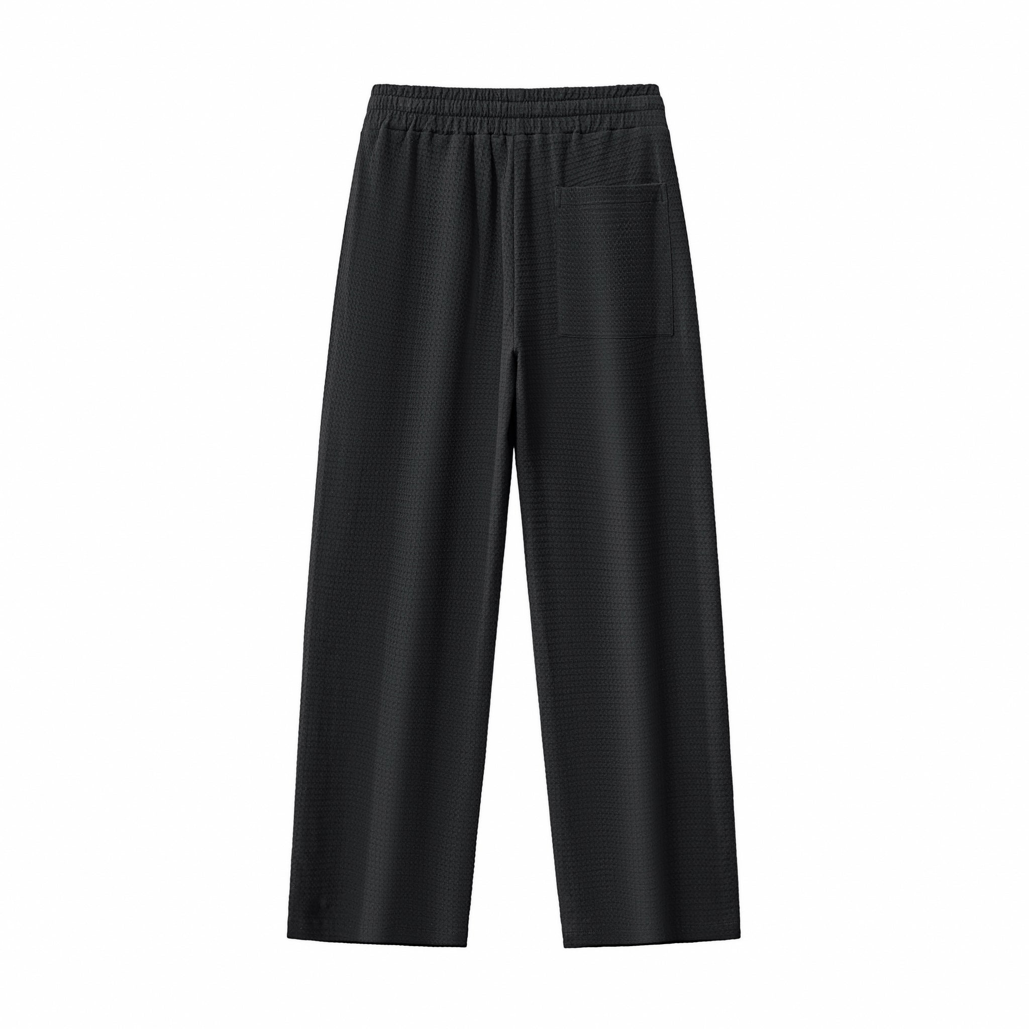 Vista Set – Waffle Textured Shirt & Pant BLACK