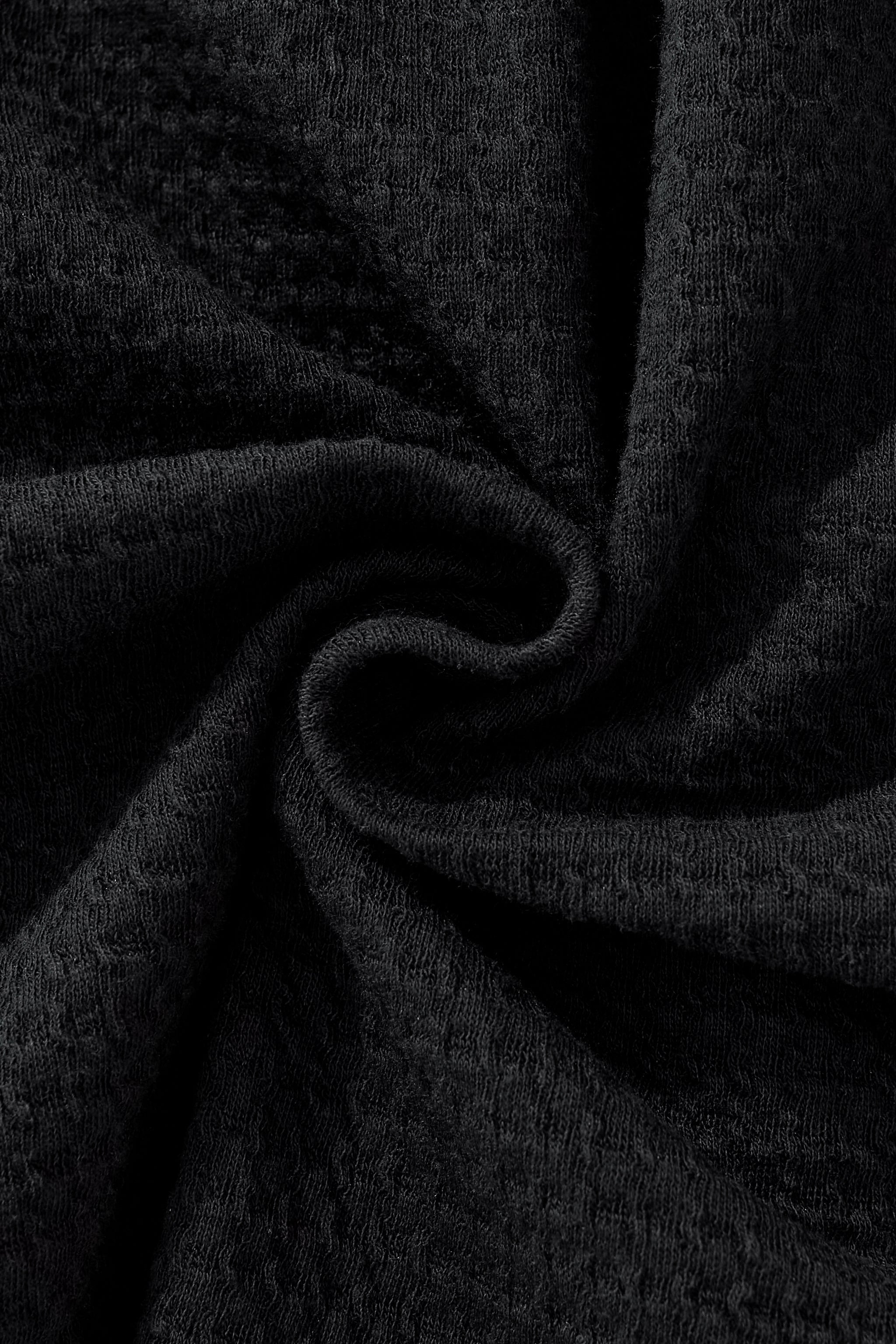 Vista Set – Waffle Textured Shirt & Pant BLACK