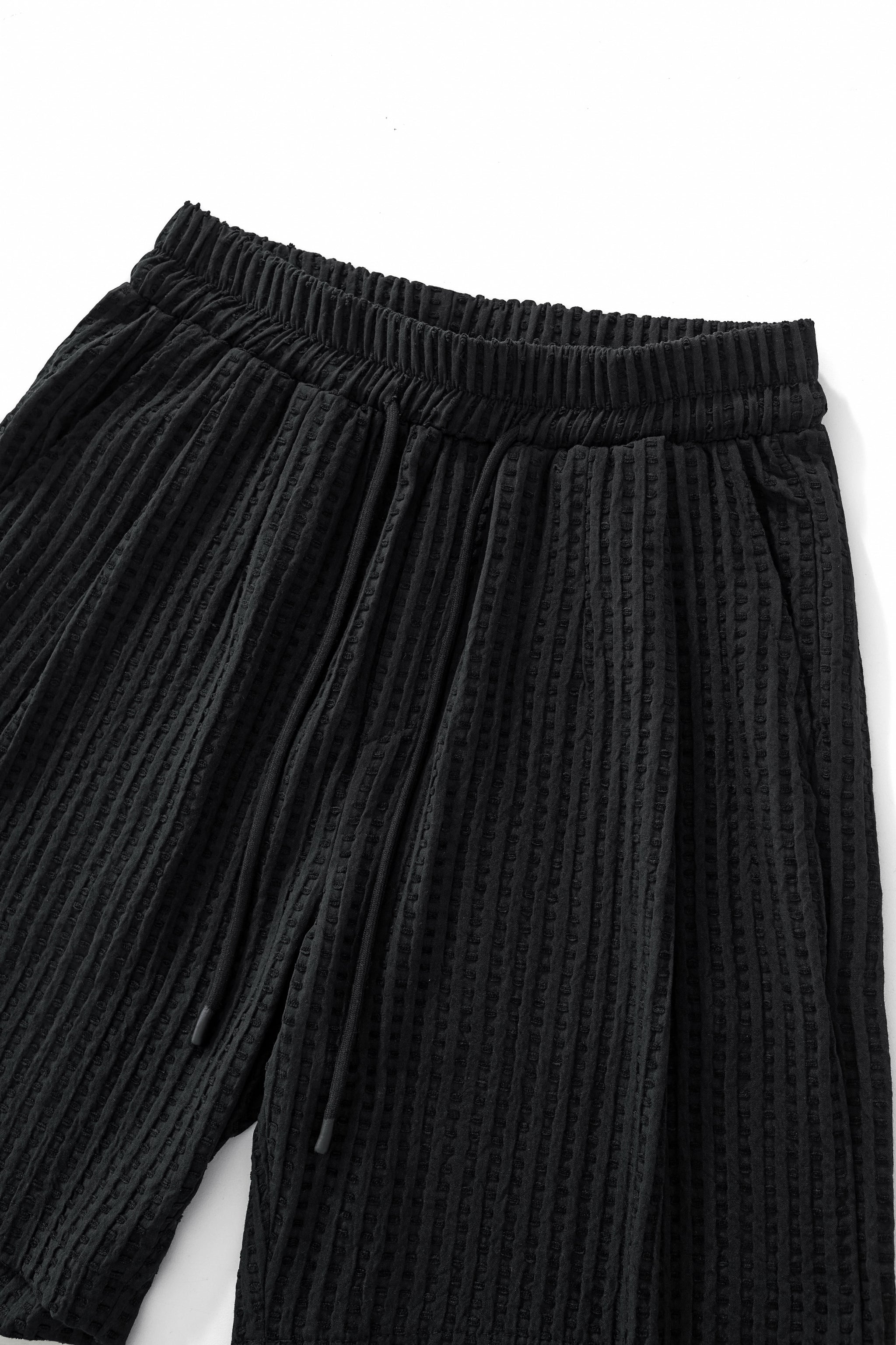 Drift Set – Waffle Textured Shirt & Short BLACK