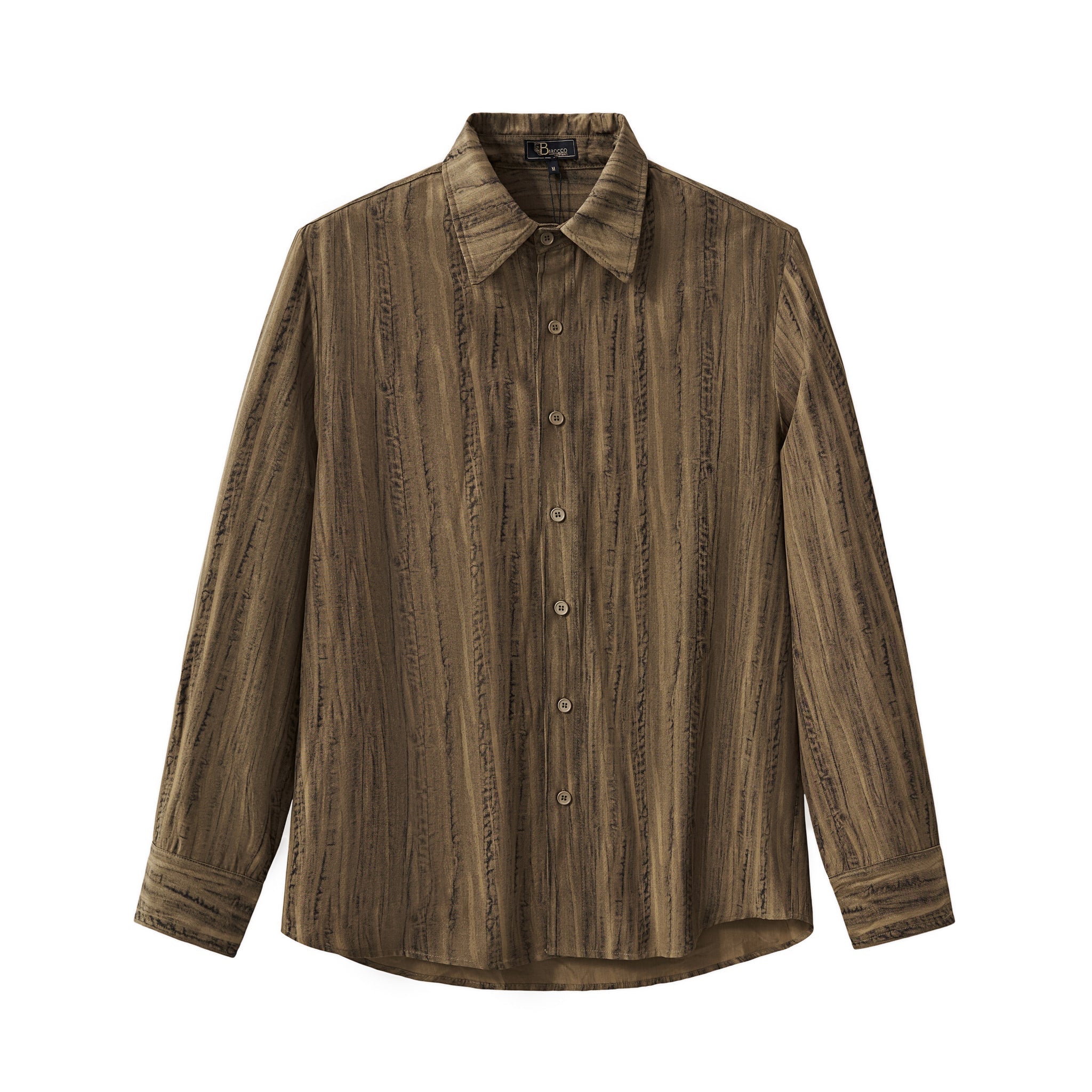 Strata Set – Printed Long Sleeve Shirt & Pant BROWN
