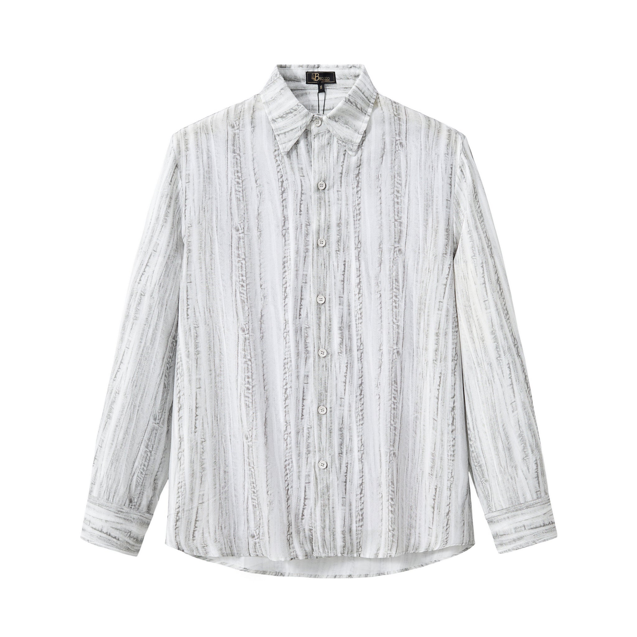 Strata Set – Printed Long Sleeve Shirt & Pant GREY