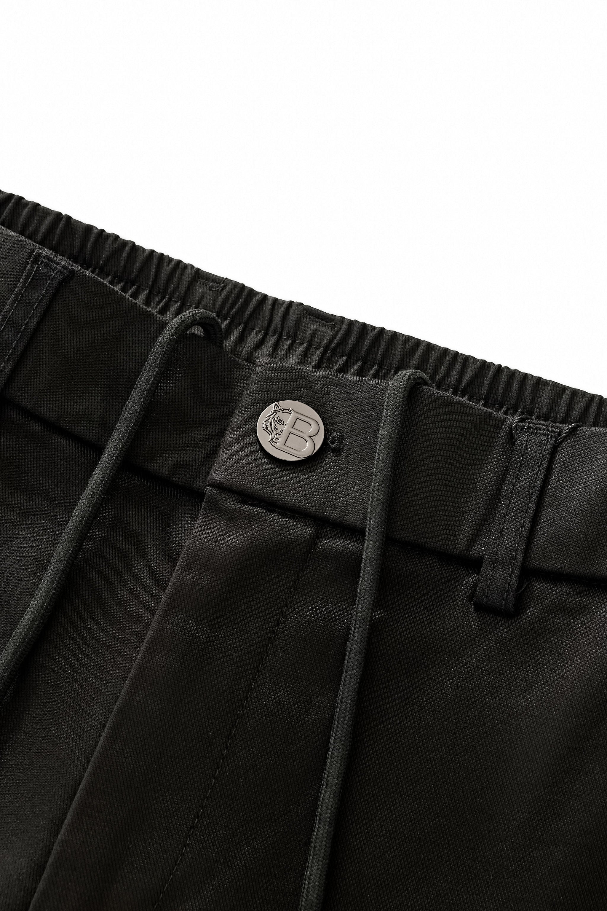 Apex Drawstring Stretch Shorts BLACK