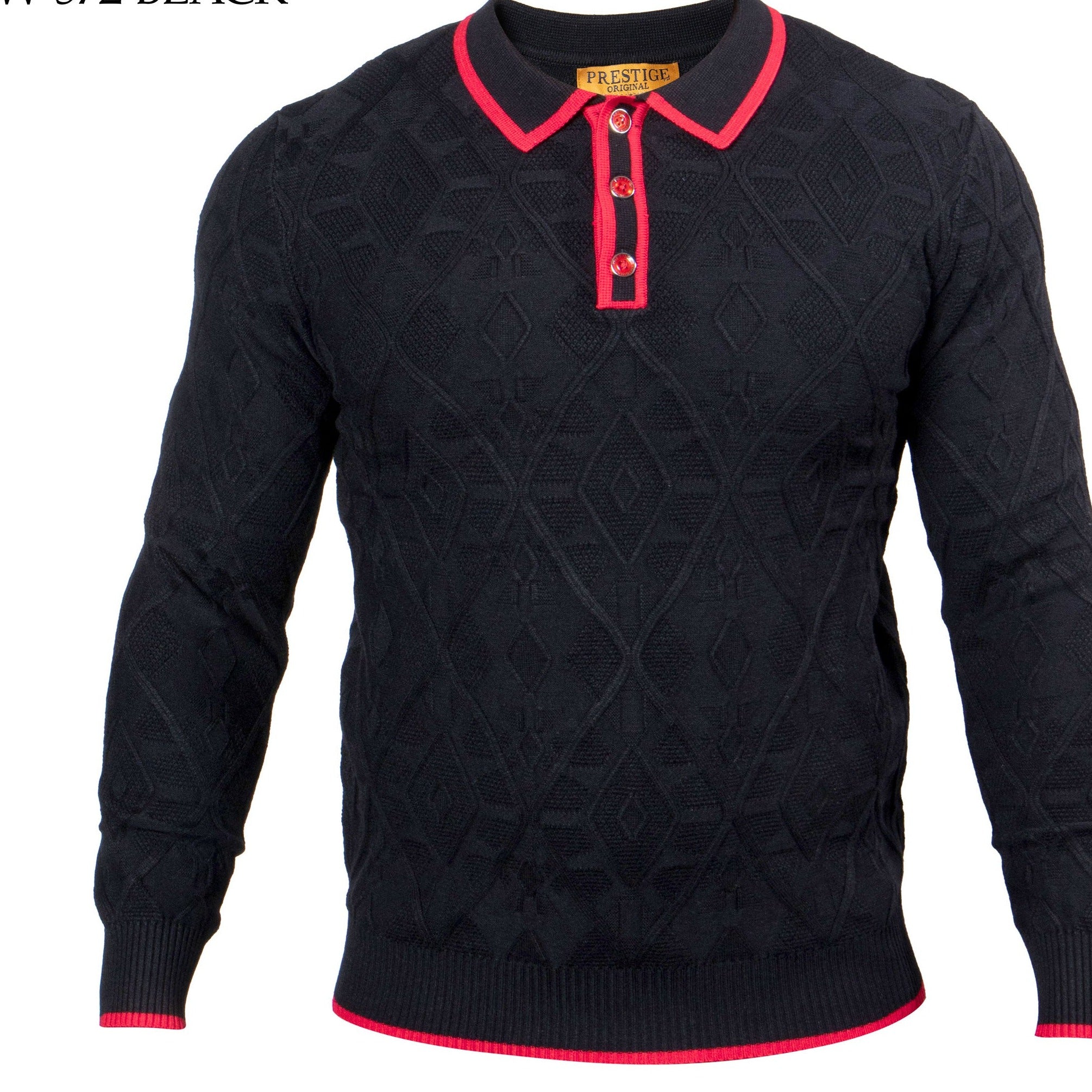 Prestige SW-572 L/S 3 Button Polo Black