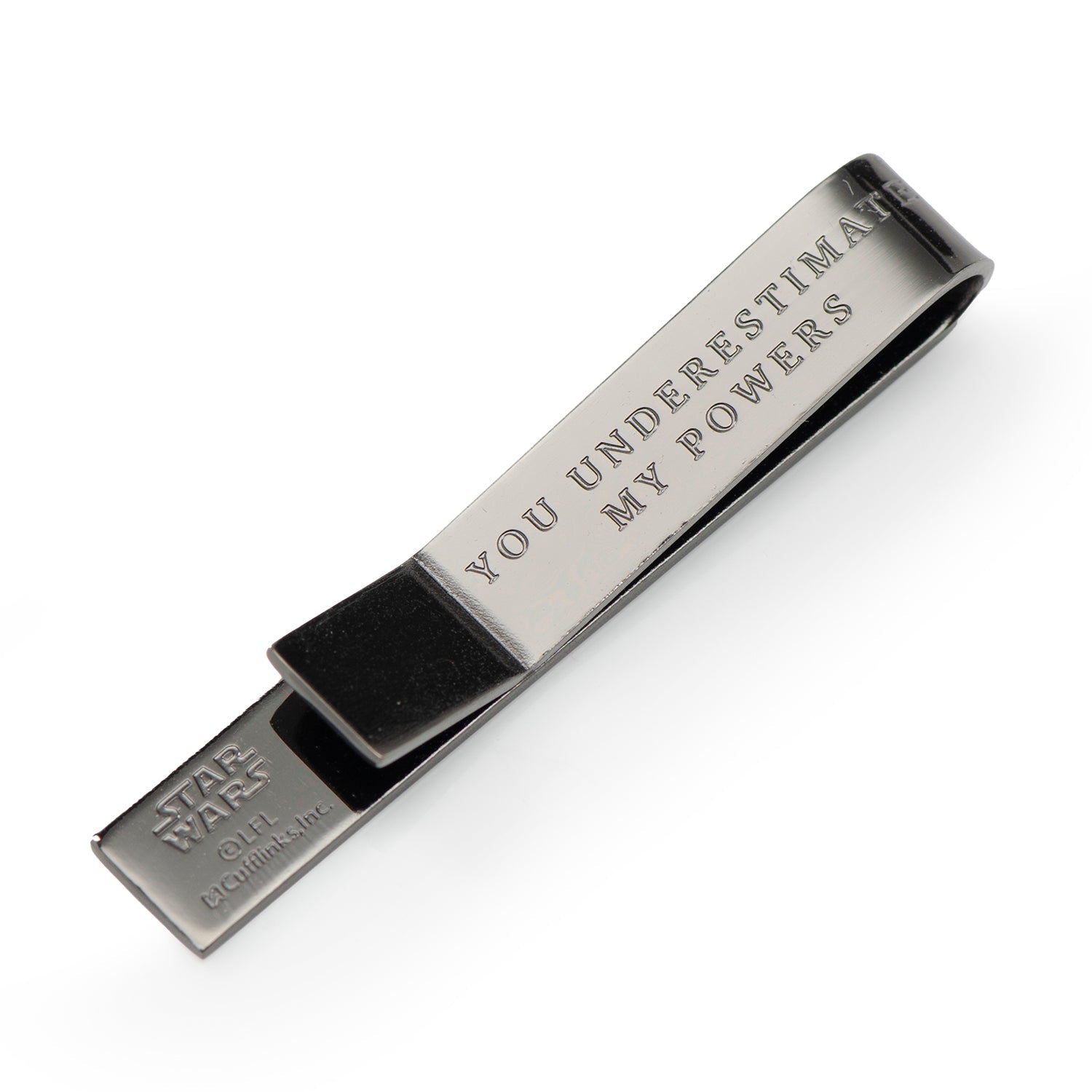 Star Wars Anakin Skywalker "You Underestimate My Powers" Hidden Message Black Tie Bar