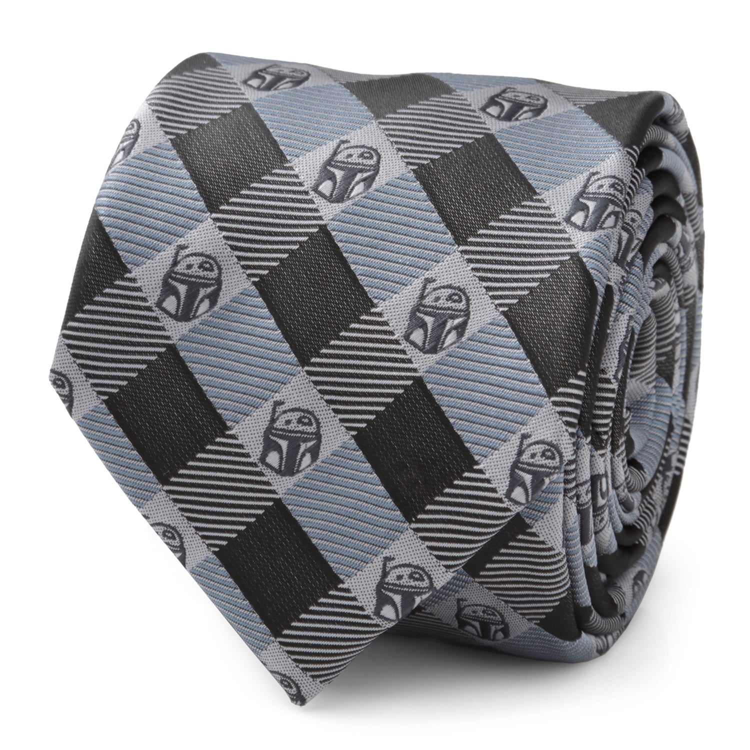 Star Wars Boba Fett Blue and Gray Plaid Tie