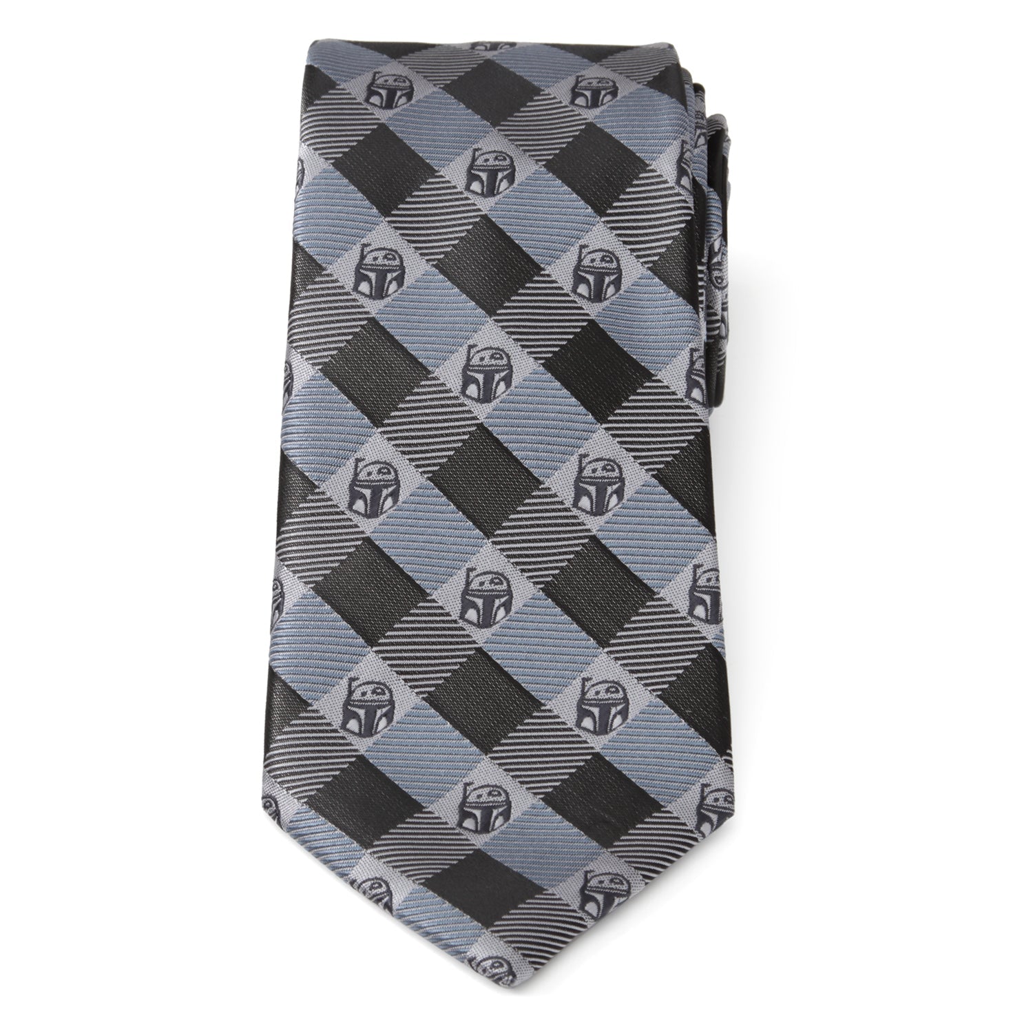 Star Wars Boba Fett Blue and Gray Plaid Tie