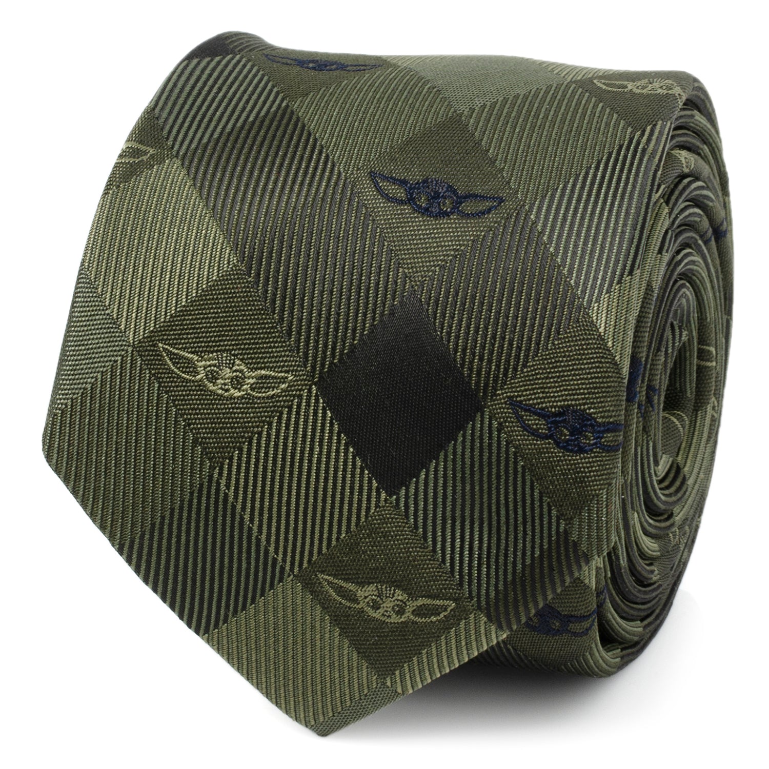 Star Wars Grogu Green Plaid Tie