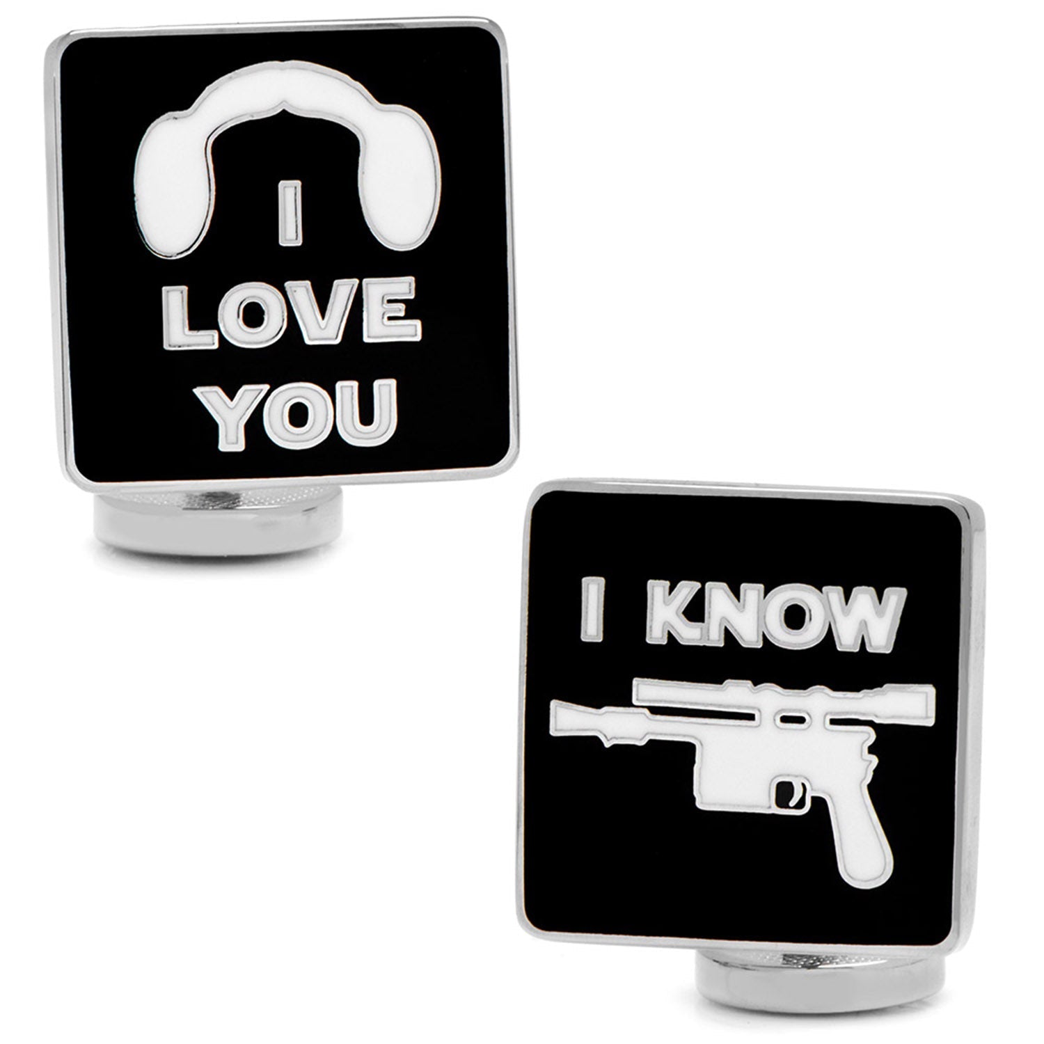 Star Wars Princess Leia and Han Solo "I Love You / I Know" Icon Cufflinks