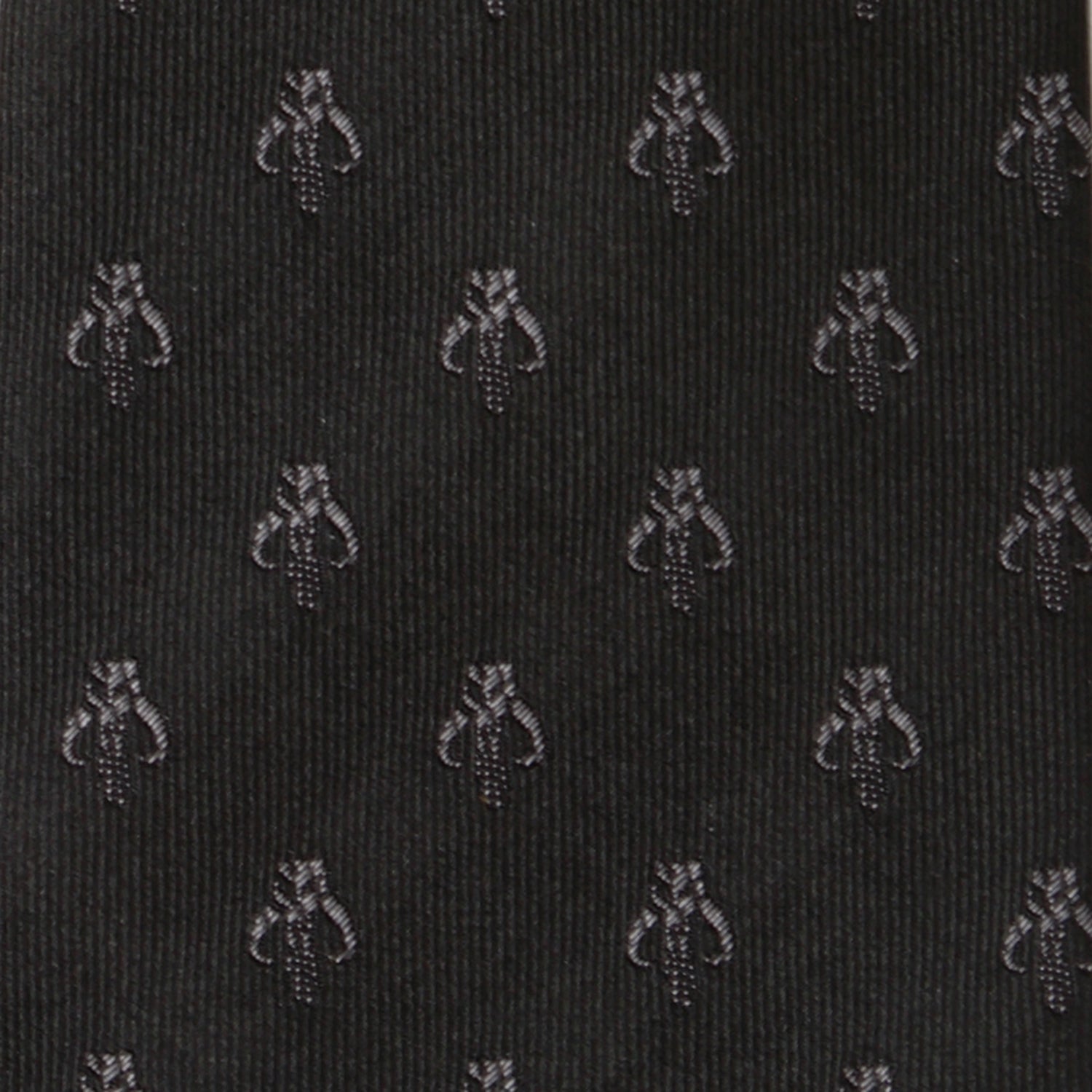 Star Wars Mandalorian Mythosaur Black Silk Tie