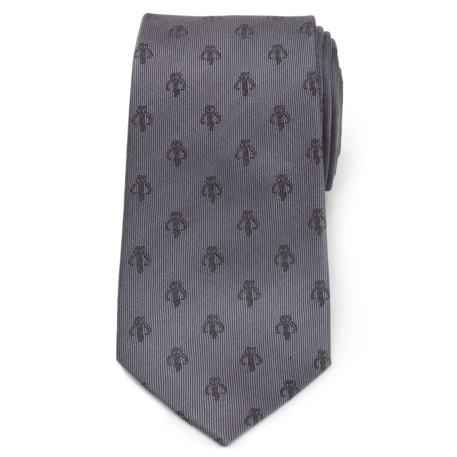 Star Wars Mandalorian Mythosaur Gray Silk Tie