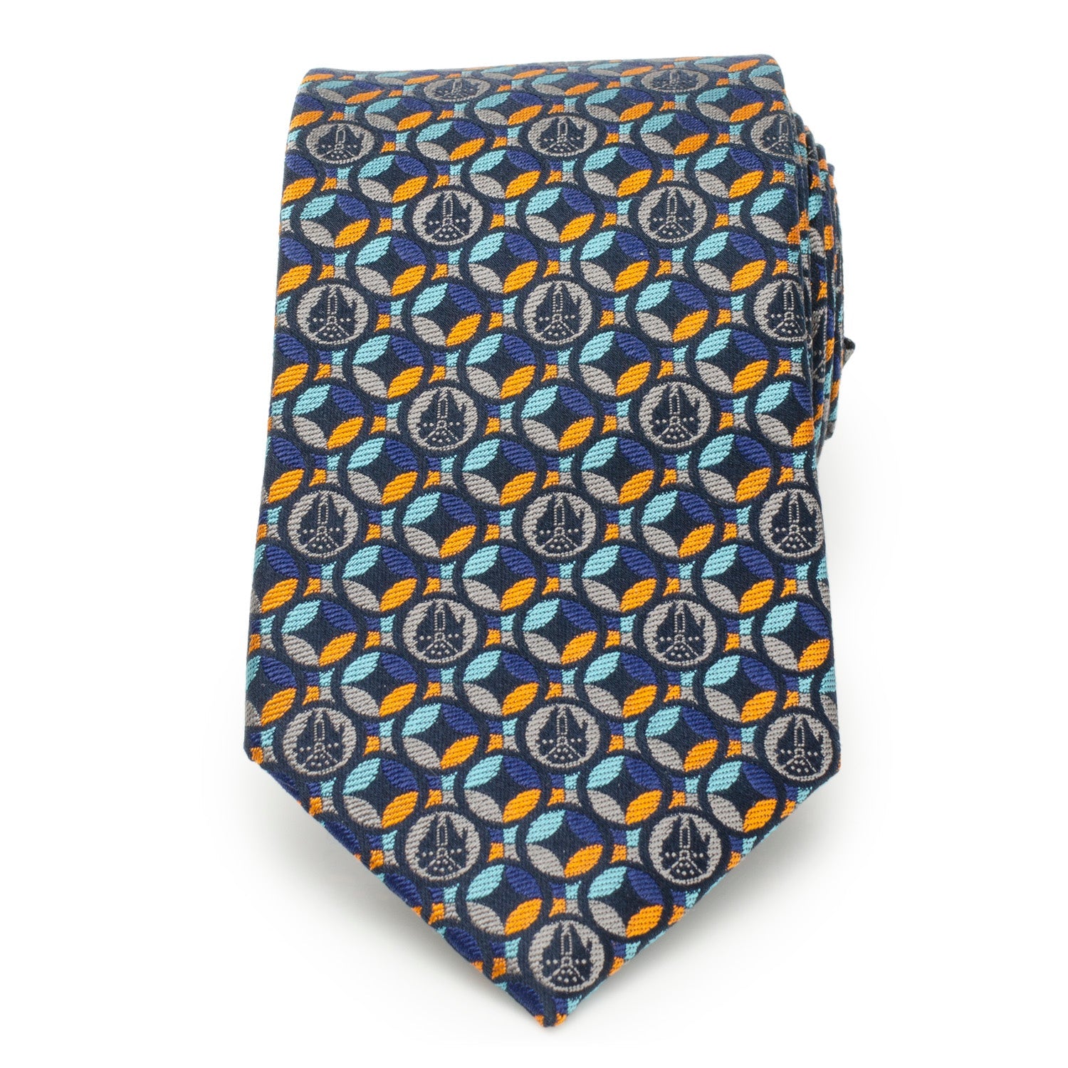 Star Wars Millennium Falcon Motif Navy Blue Tie