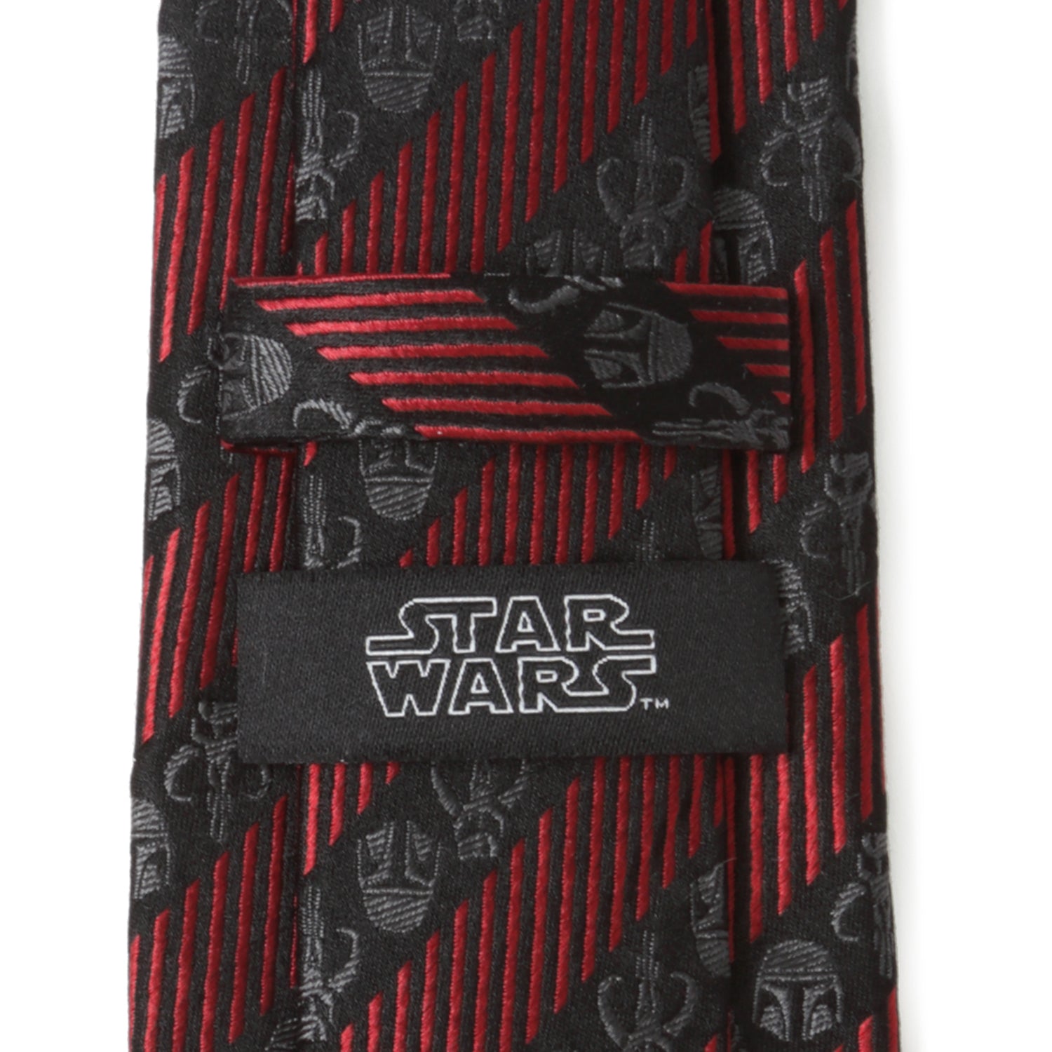 Star Wars Mandalorian Black and Red Striped Tie