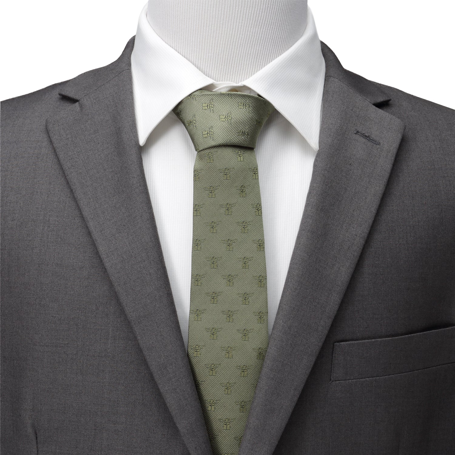 Star Wars Grogu Sage Green Tie