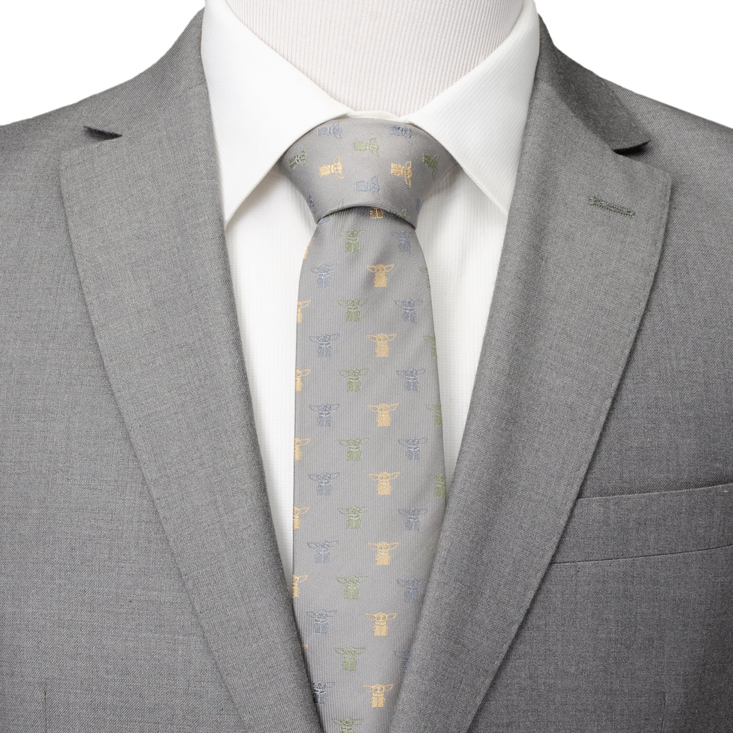 Star Wars Grogu Dotted Green Tie