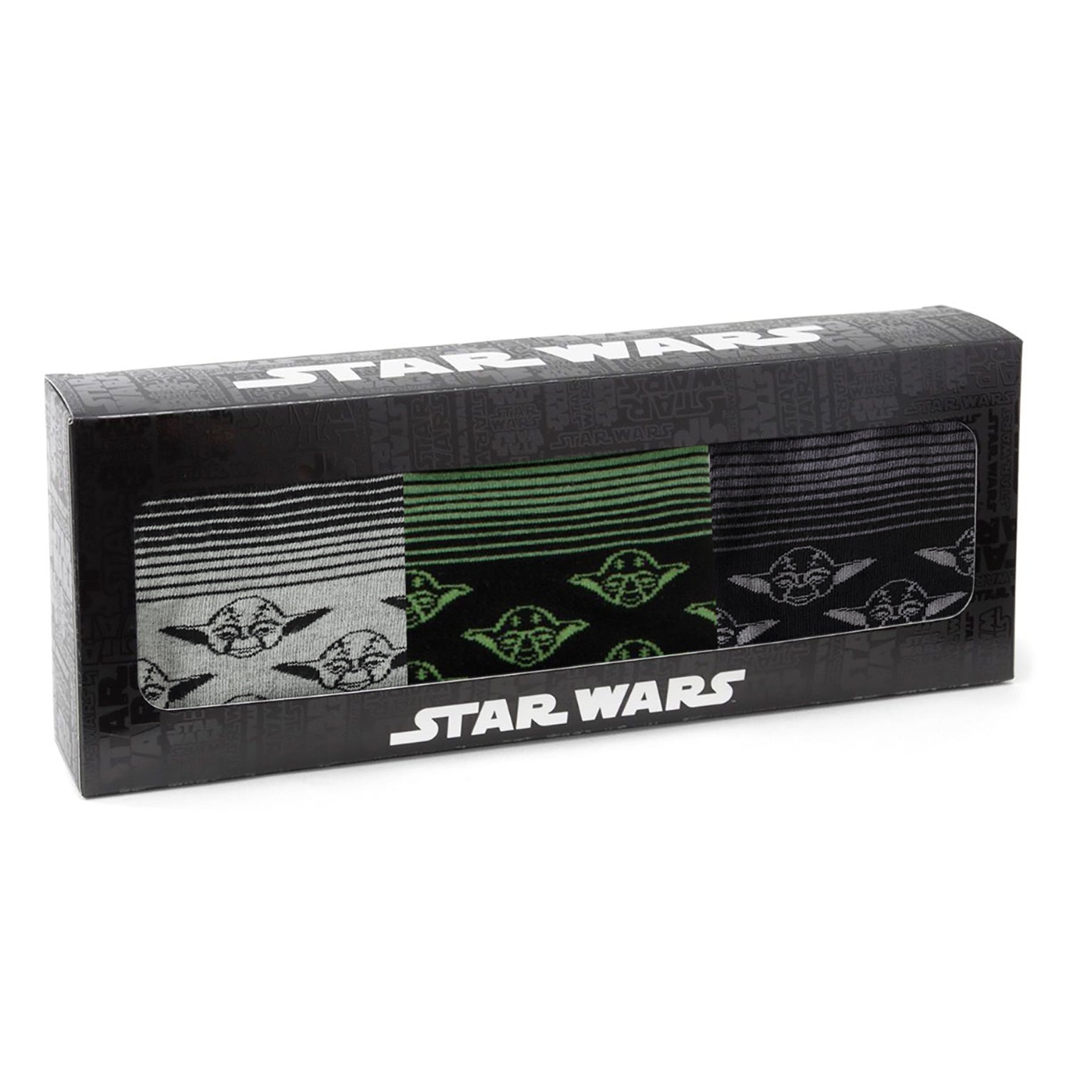 Star Wars Yoda Green, Gray, and Black Ombre Dress Socks and Jedi Crest Lapel Pin Gift Set