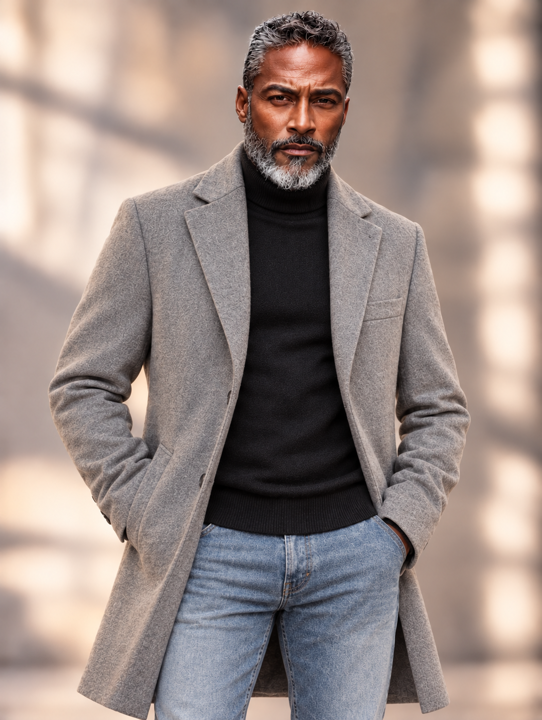 Caravelli L600912E Elliot 3/4 Coat Light Grey