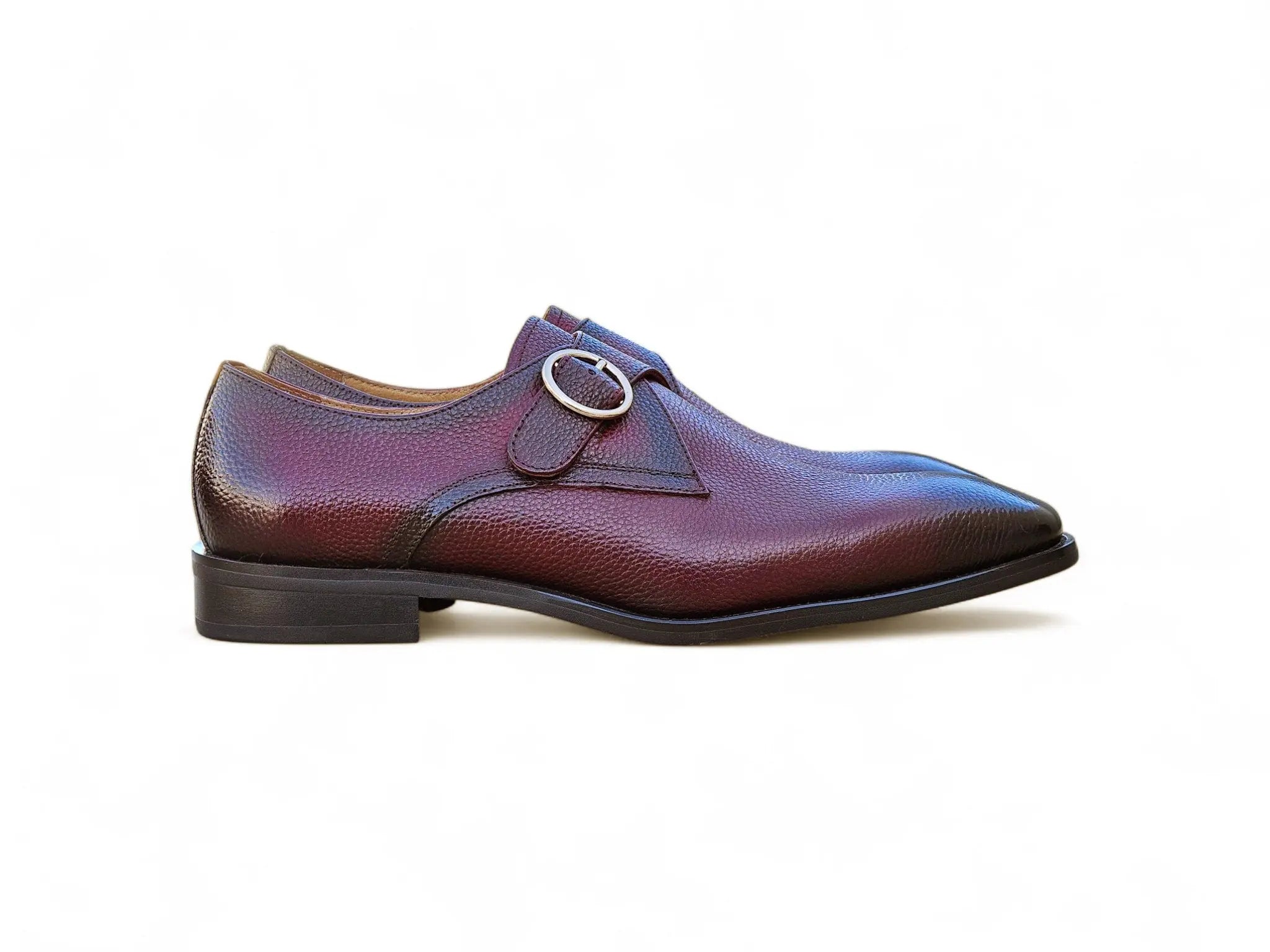 Single Monk Strap Plain Toe Shoes