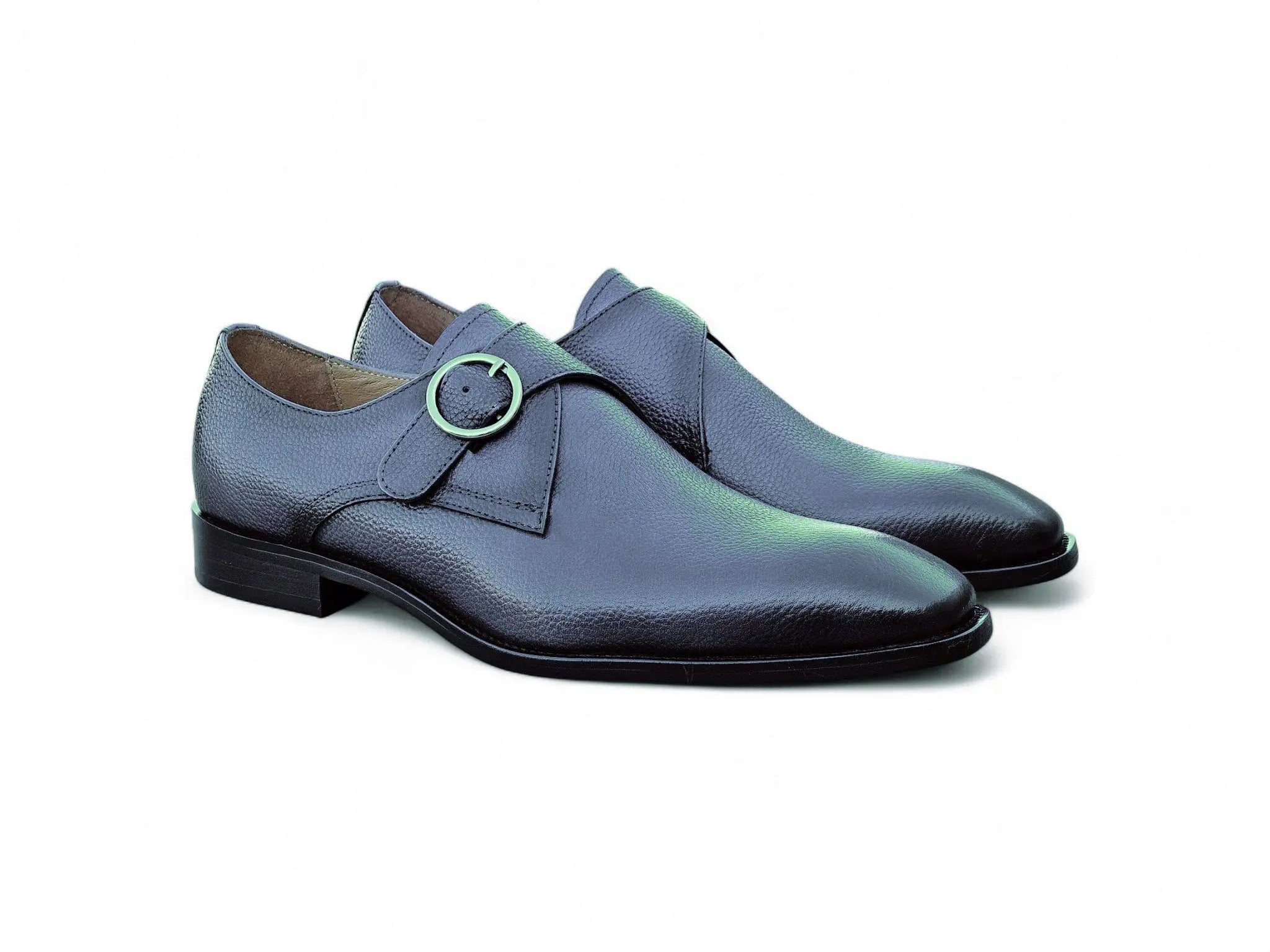 Single Monk Strap Plain Toe Shoes